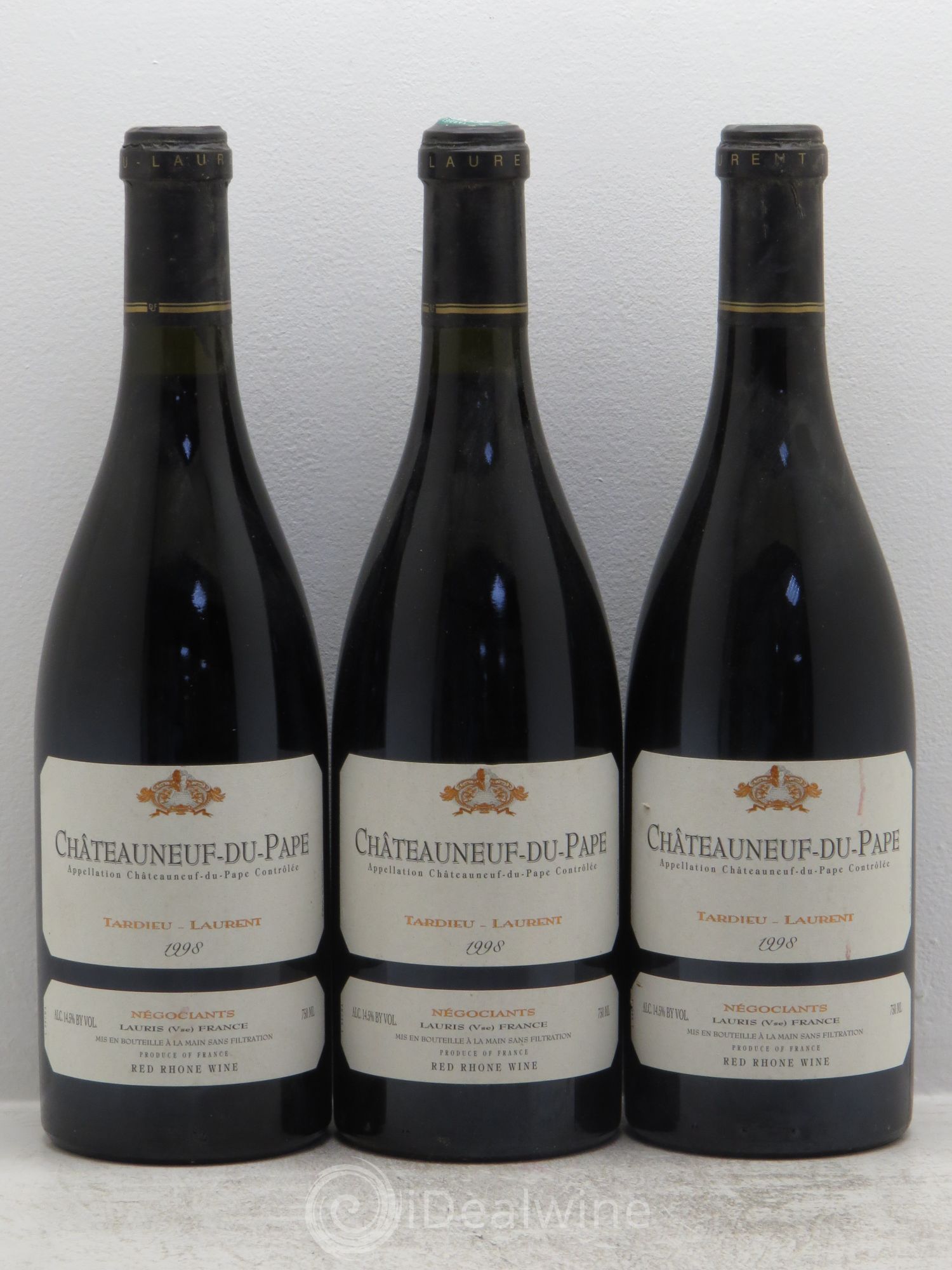 Châteauneuf-du-Pape Domaine Tardieu-Laurent Famille Tardieu 1998 - Lot de 3 bouteilles - 0