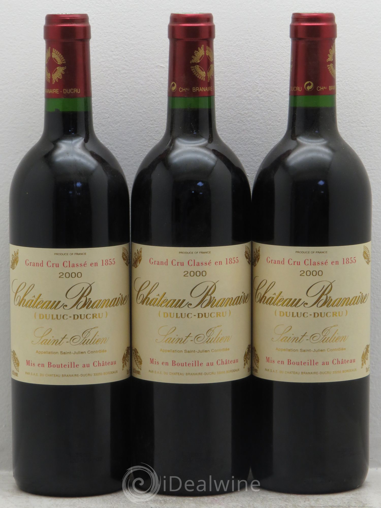 Château Branaire Ducru 4ème Grand Cru Classé 2000 - Lot de 3 bouteilles - 0