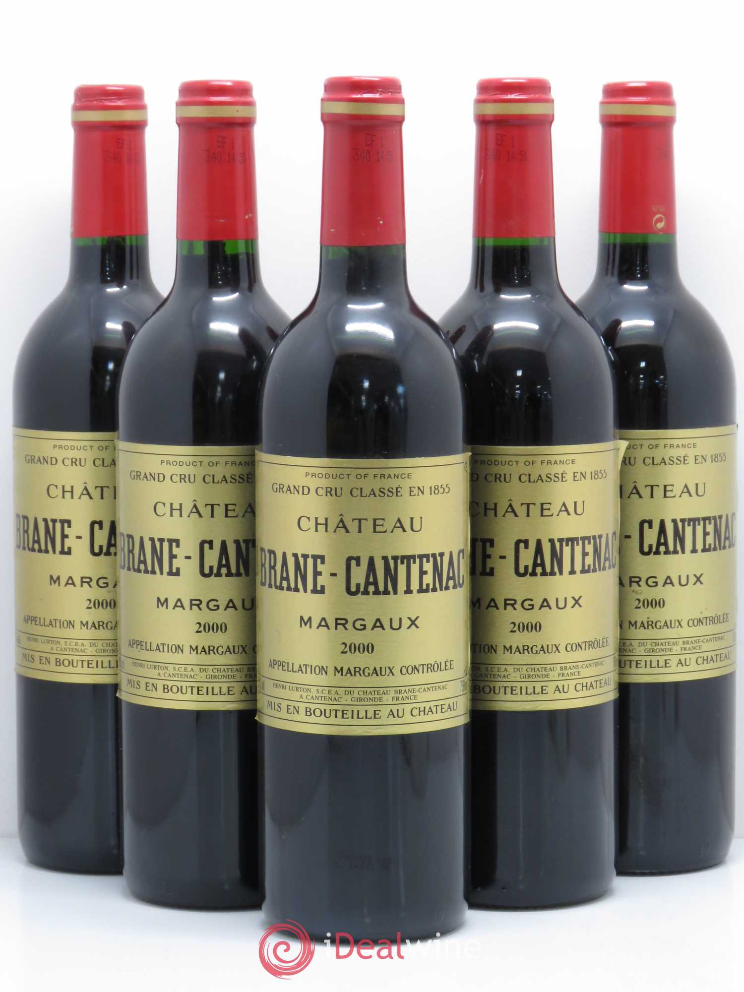 Château Brane Cantenac 2ème Grand Cru Classé 2000 - Lot de 5 bouteilles - 0