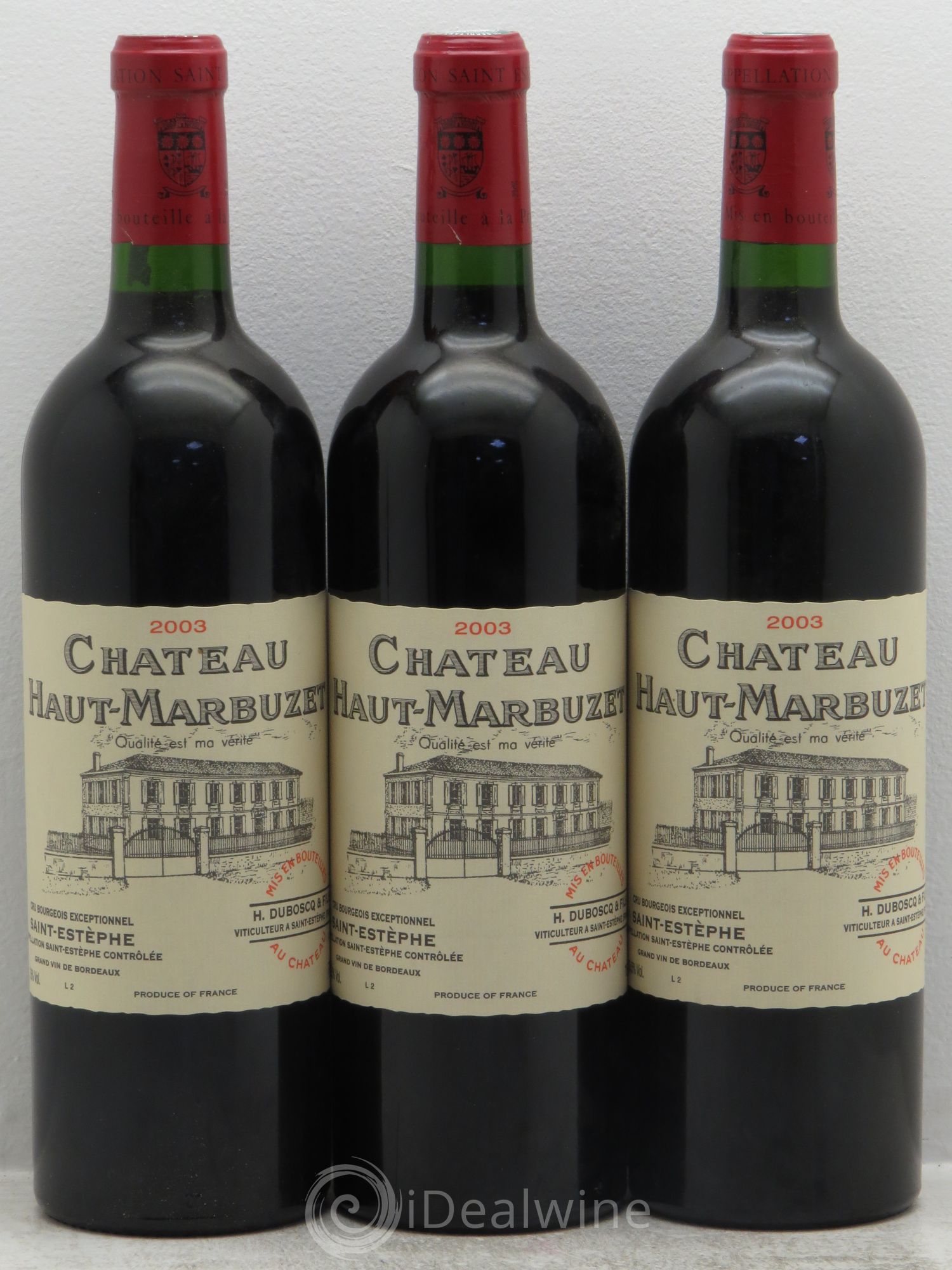 Château Haut Marbuzet 2003 - Lot de 3 bouteilles - 0