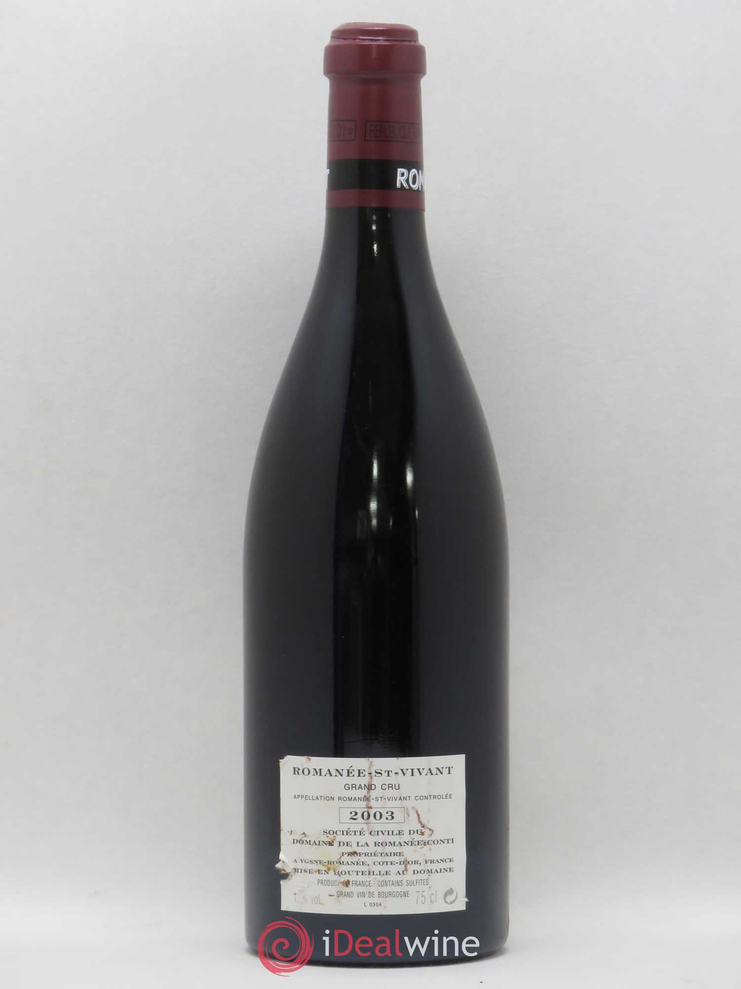 Romanée-Saint-Vivant Grand Cru Domaine de la Romanée-Conti 2003 - Lot de 1 bouteille - 1