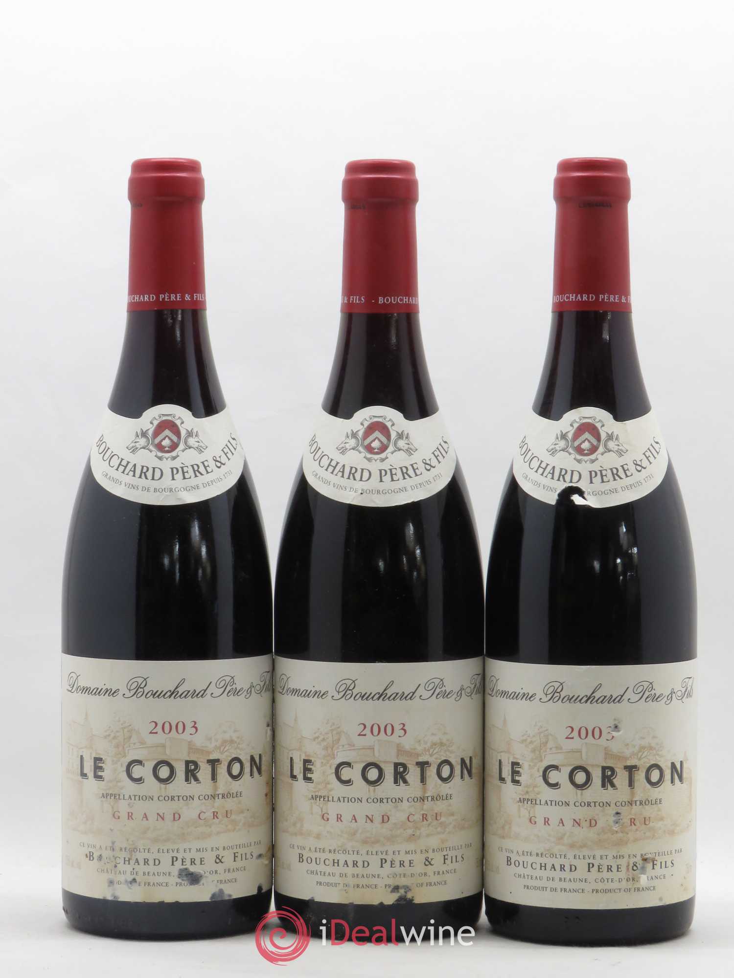 Corton Grand Cru Le Corton Bouchard Père & Fils 2003 - Lot de 3 bouteilles - 0
