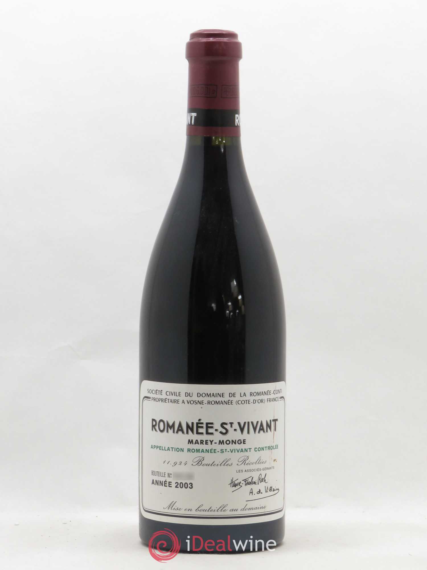 Romanée-Saint-Vivant Grand Cru Domaine de la Romanée-Conti 2003 - Lot de 1 bouteille - 0