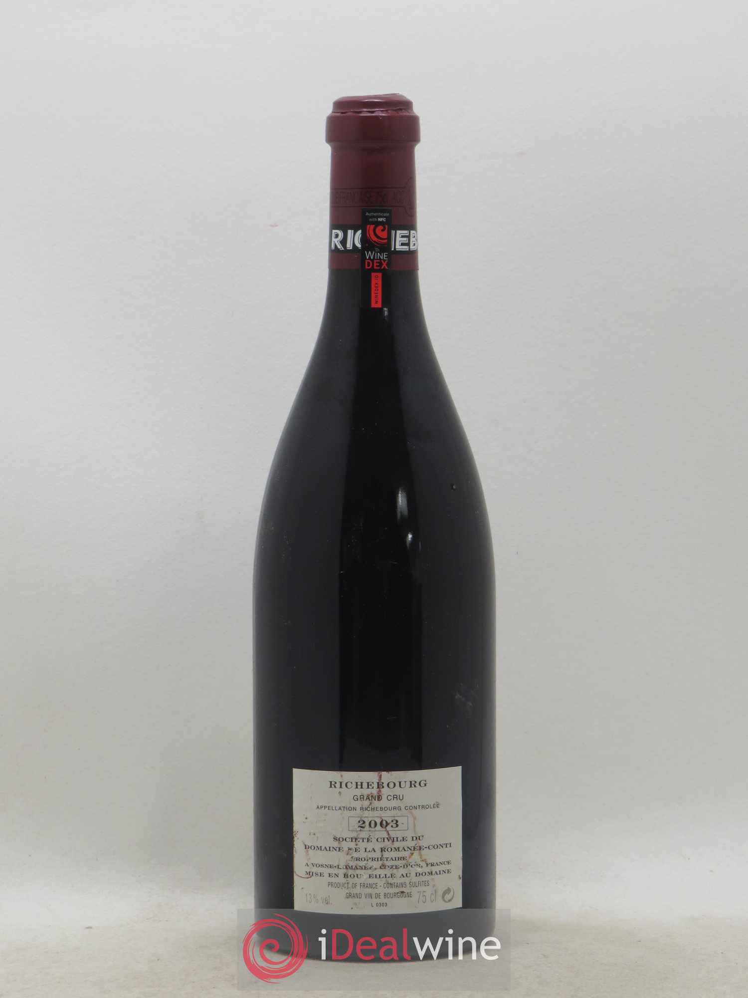 Richebourg Grand Cru Domaine de la Romanée-Conti 2003 - Lot de 1 bouteille - 1