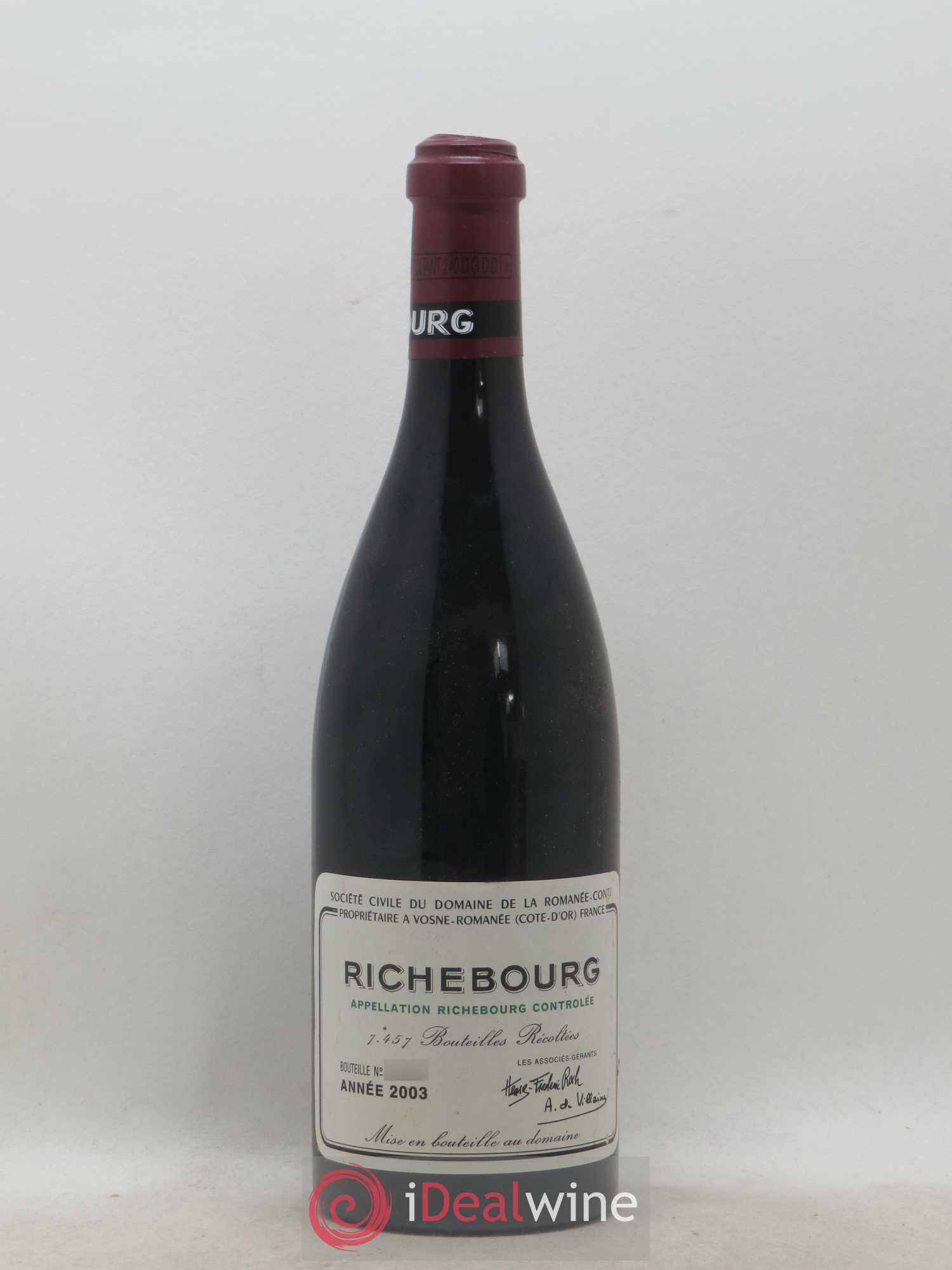 Richebourg Grand Cru Domaine de la Romanée-Conti 2003 - Lot de 1 bouteille - 0