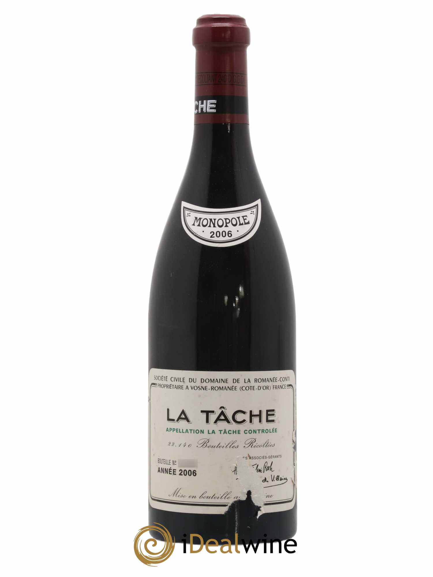 La Tâche Grand Cru Domaine de la Romanée-Conti 2006 - Lot de 1 bouteille - 0