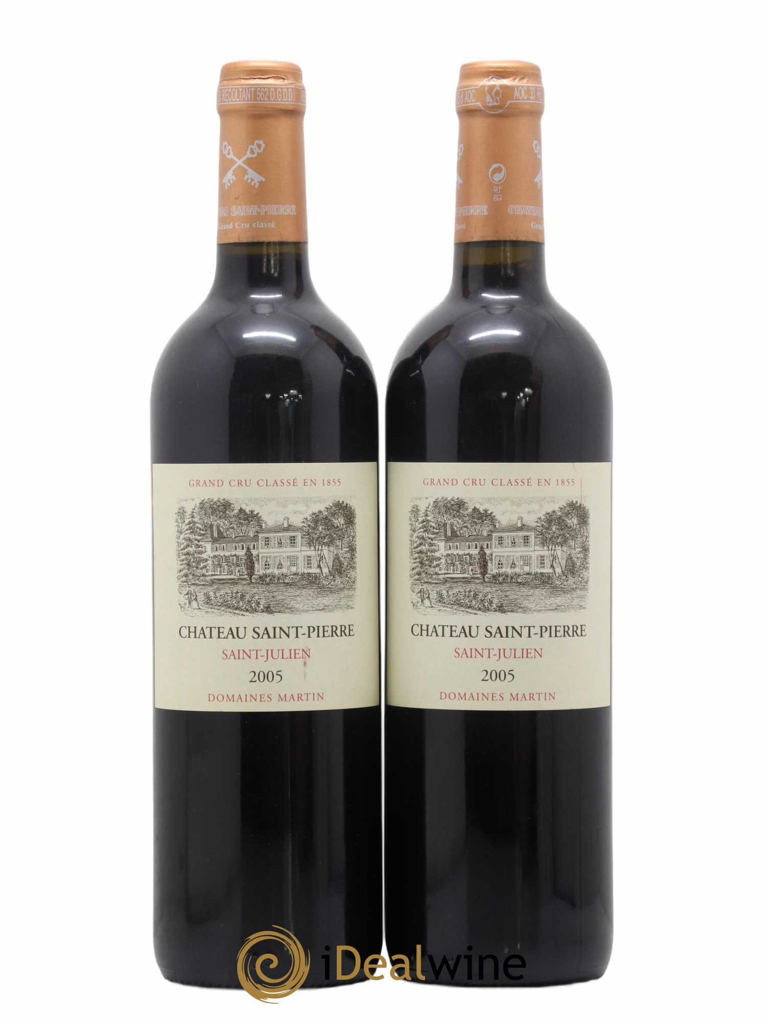 Château Saint-Pierre 4ème Grand Cru Classé 2005 - Lot de 2 bouteilles - 0