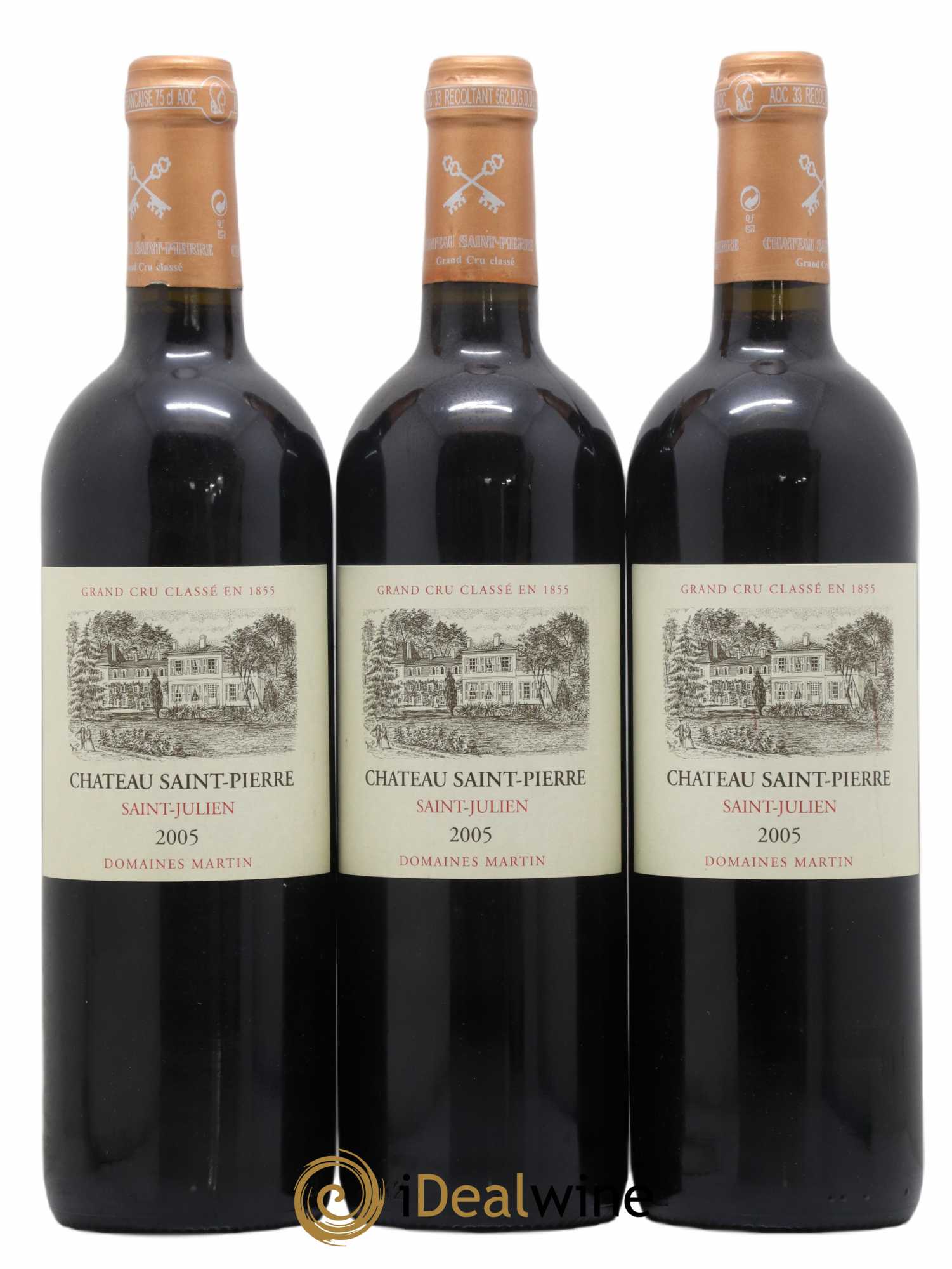Château Saint-Pierre 4ème Grand Cru Classé 2005 - Lot de 3 bouteilles - 0
