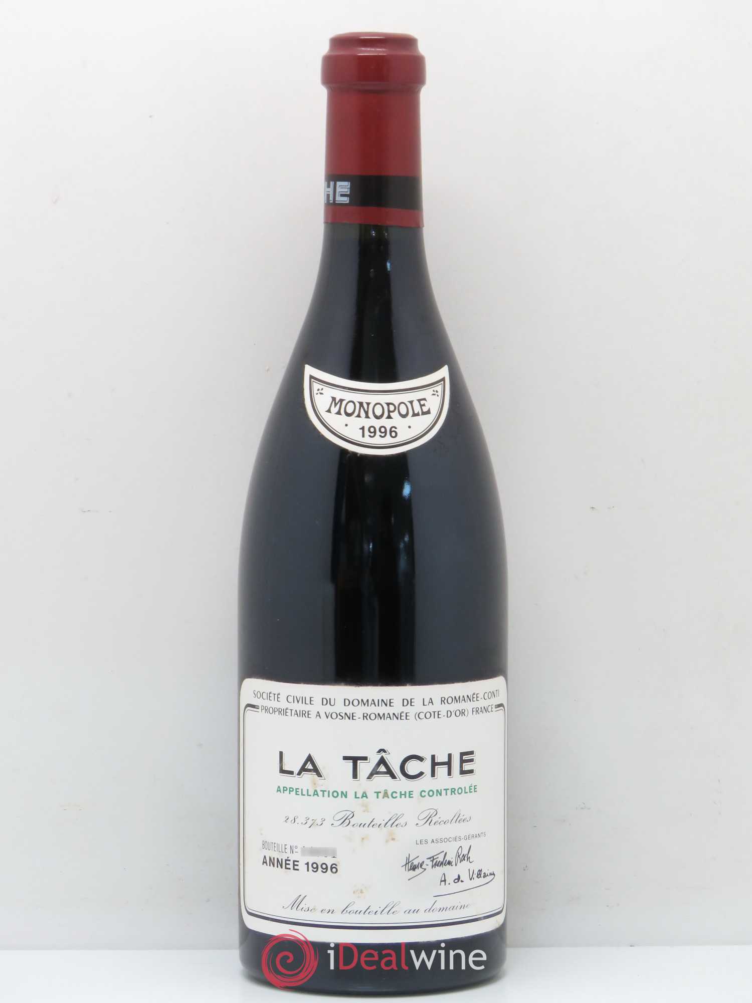 La Tâche Grand Cru Domaine de la Romanée-Conti 1996 - Lot de 1 bouteille - 0