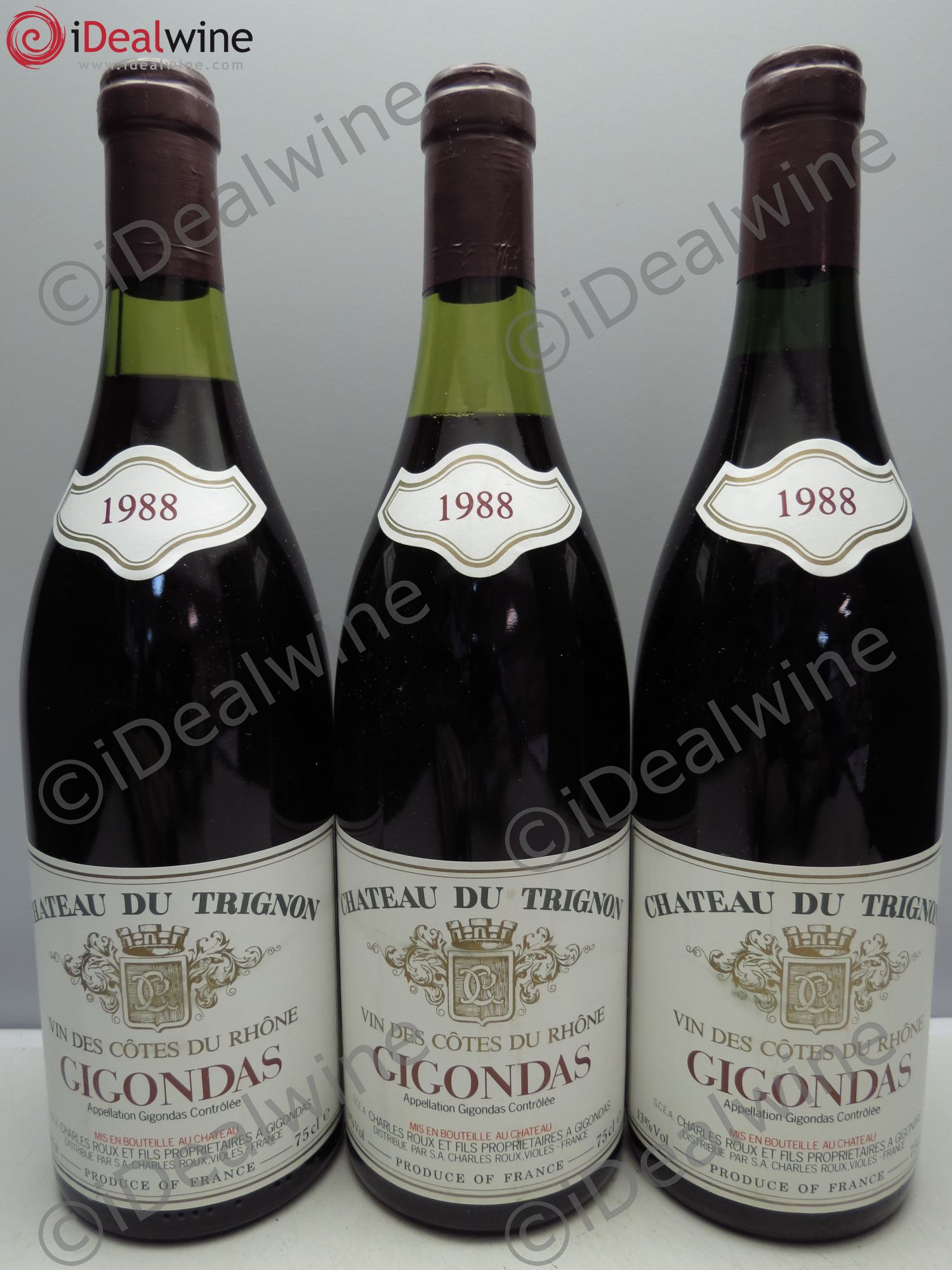 Gigondas 1988 - Lot de 3 bouteilles - 0