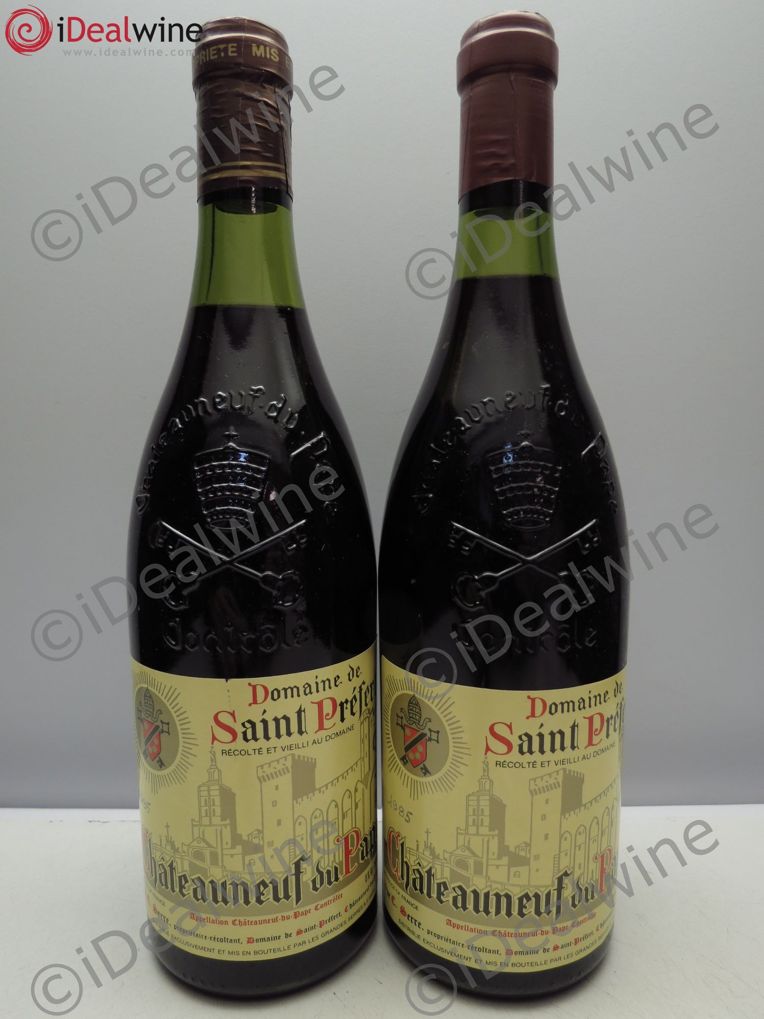 Châteauneuf-du-Pape Domaine Saint-Préfert (millésime écrit à la main) 1985 - Lot de 2 bouteilles - 0