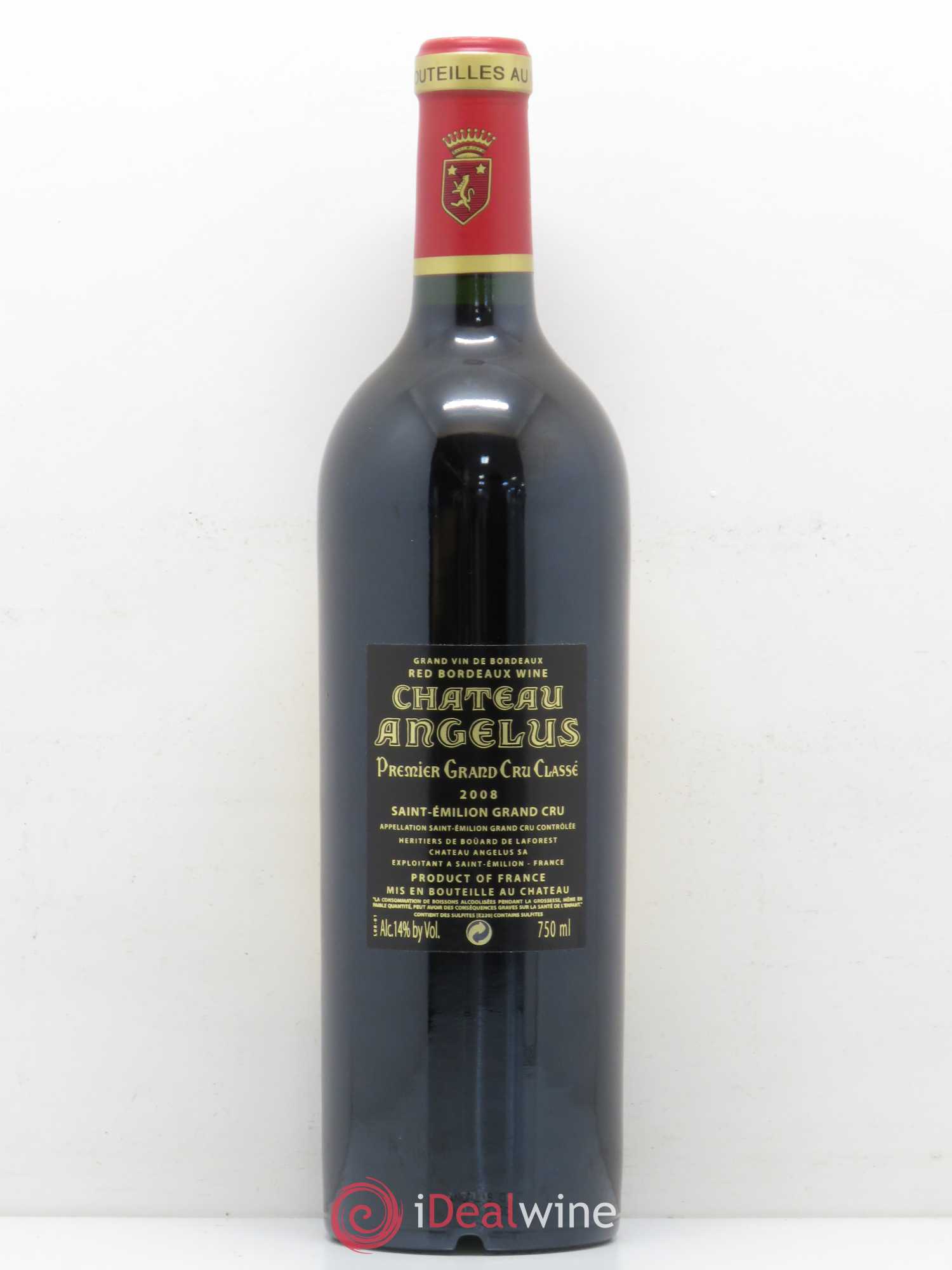 Château Angélus 1er Grand Cru Classé A 2008 - Lot de 1 bouteille - 1