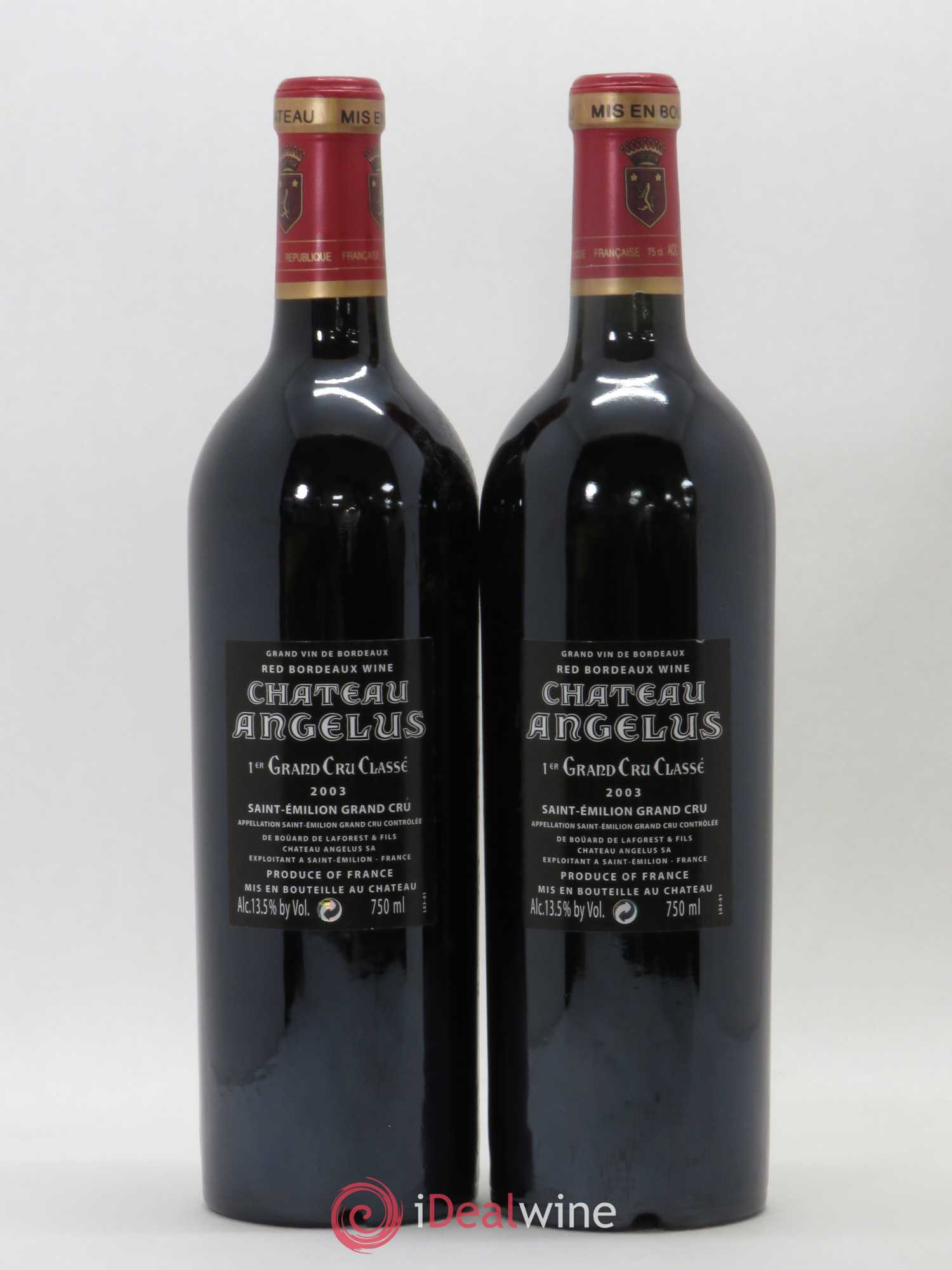 Château Angélus 1er Grand Cru Classé A 2003 - Lot de 2 bouteilles - 1