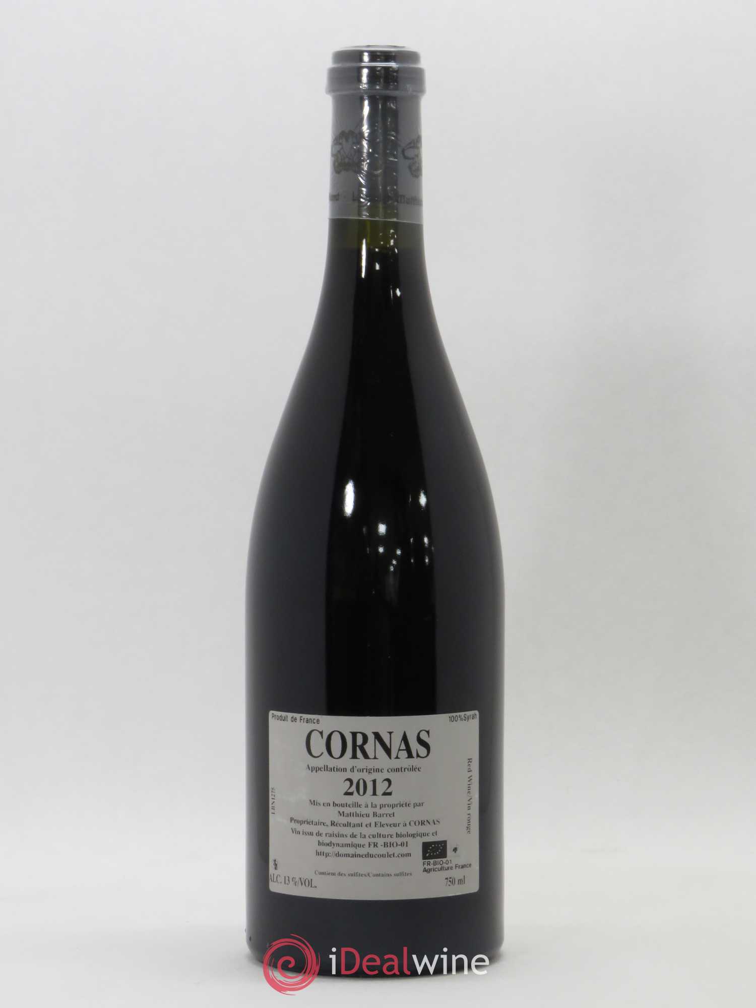 Cornas Billes Noires Coulet (Domaine du) - Matthieu Barret 2012 - Lot de 1 bouteille - 1