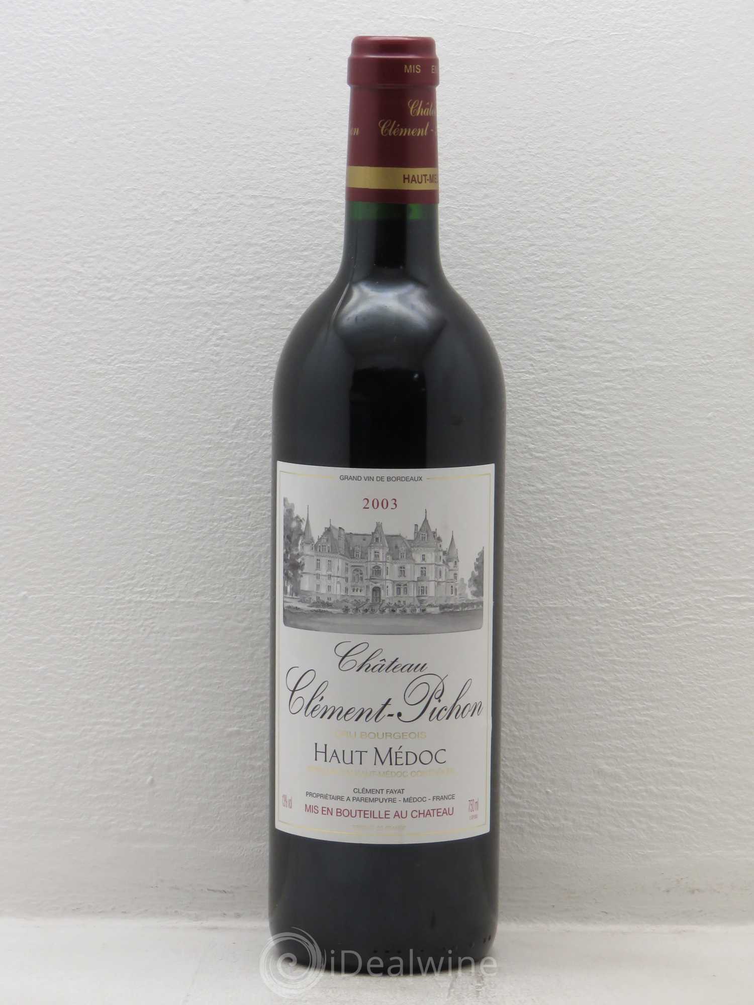 Château Clément-Pichon Cru Bourgeois 2003 - Lot de 1 bouteille - 0