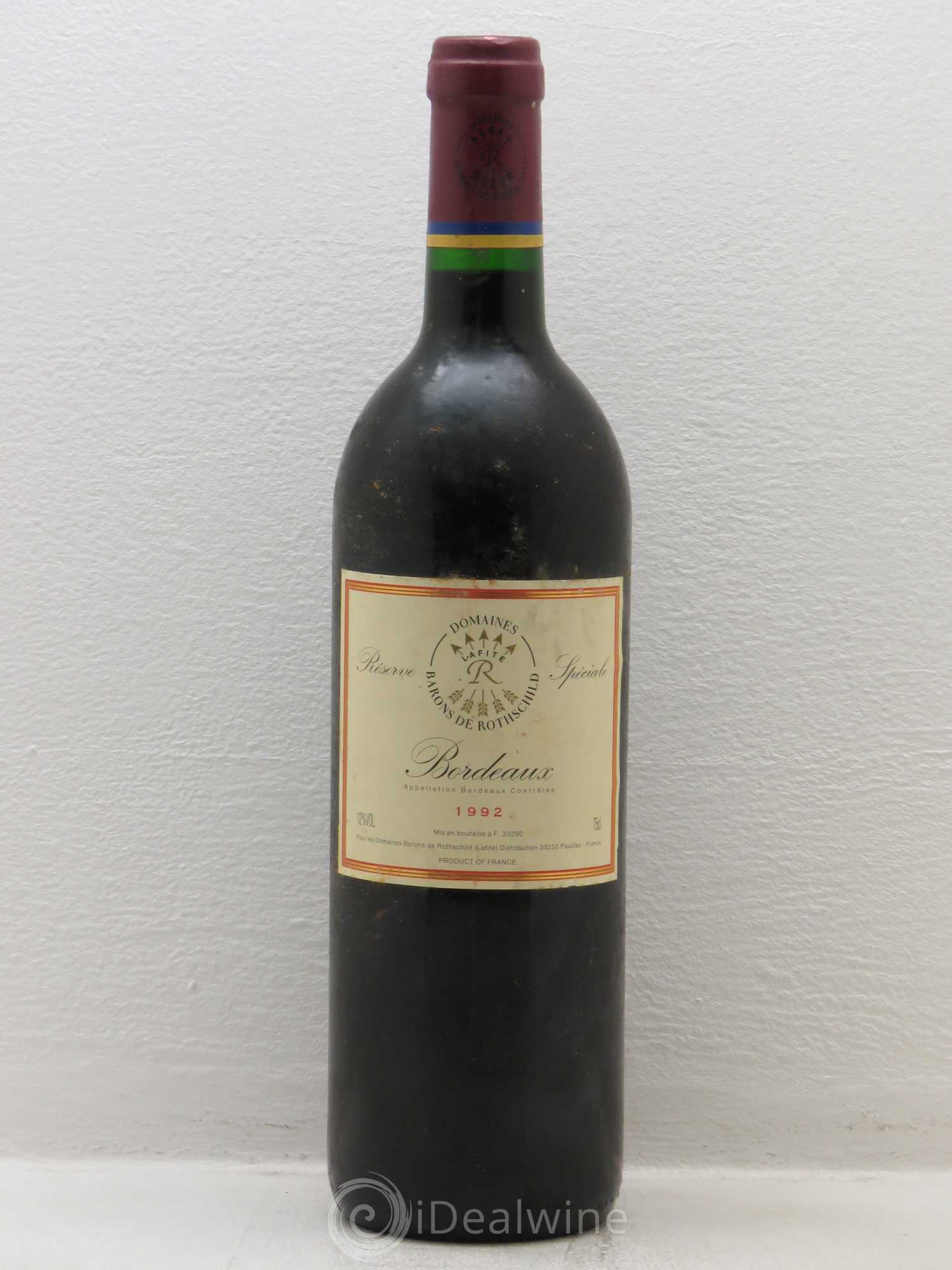 Bordeaux Reserve Speciale Rothschild 1992 - Lot de 1 bouteille - 0