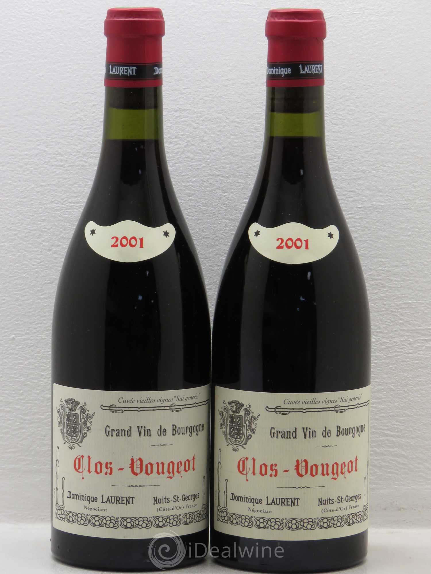 Clos de Vougeot Grand Cru Dominique Laurent Vieilles Vignes 2001 - Lot de 2 bouteilles - 0