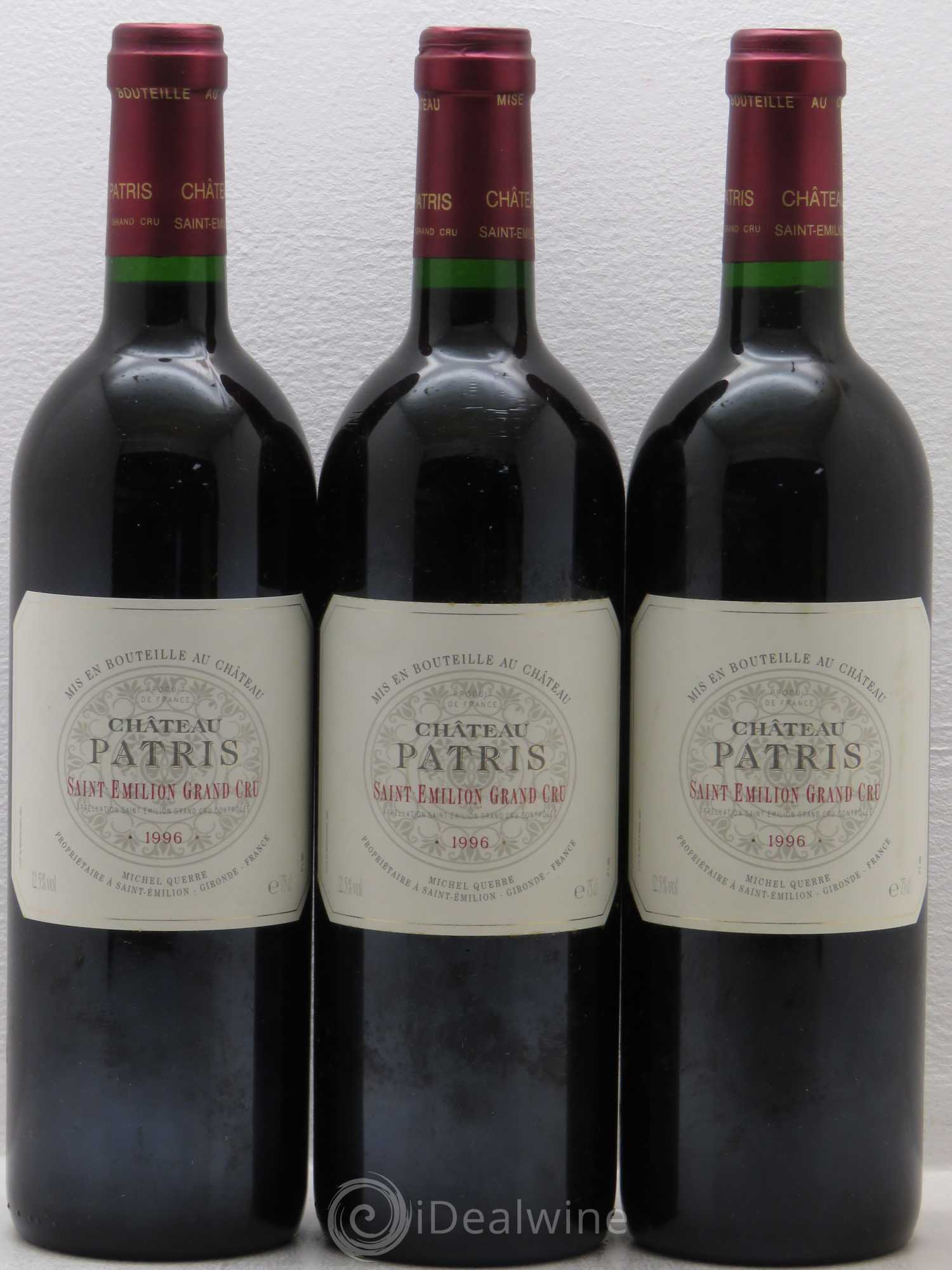 Château Patris 1996 - Lot de 3 bouteilles - 0