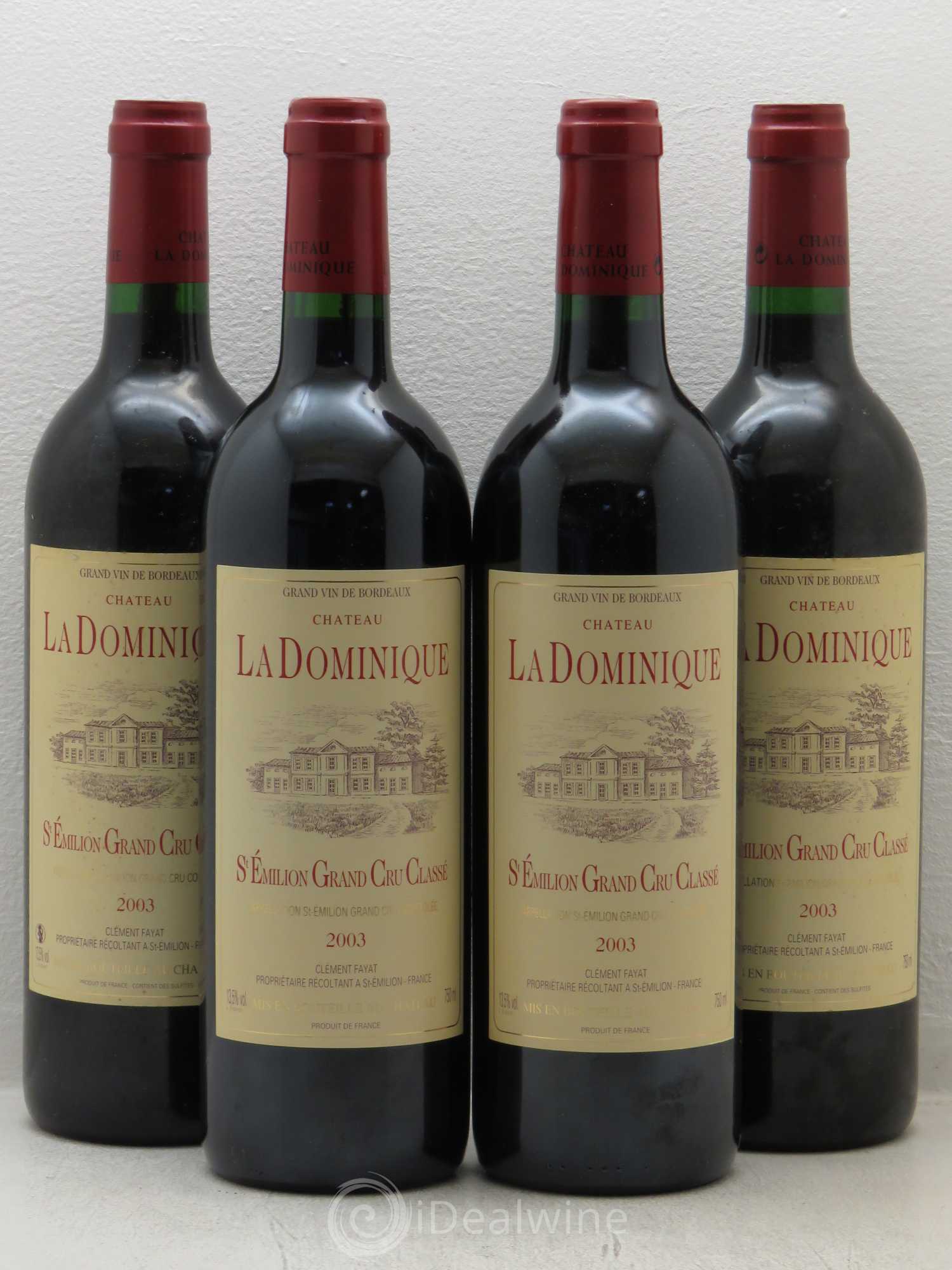 Château la Dominique Grand Cru Classé 2003 - Lot de 4 bouteilles - 0