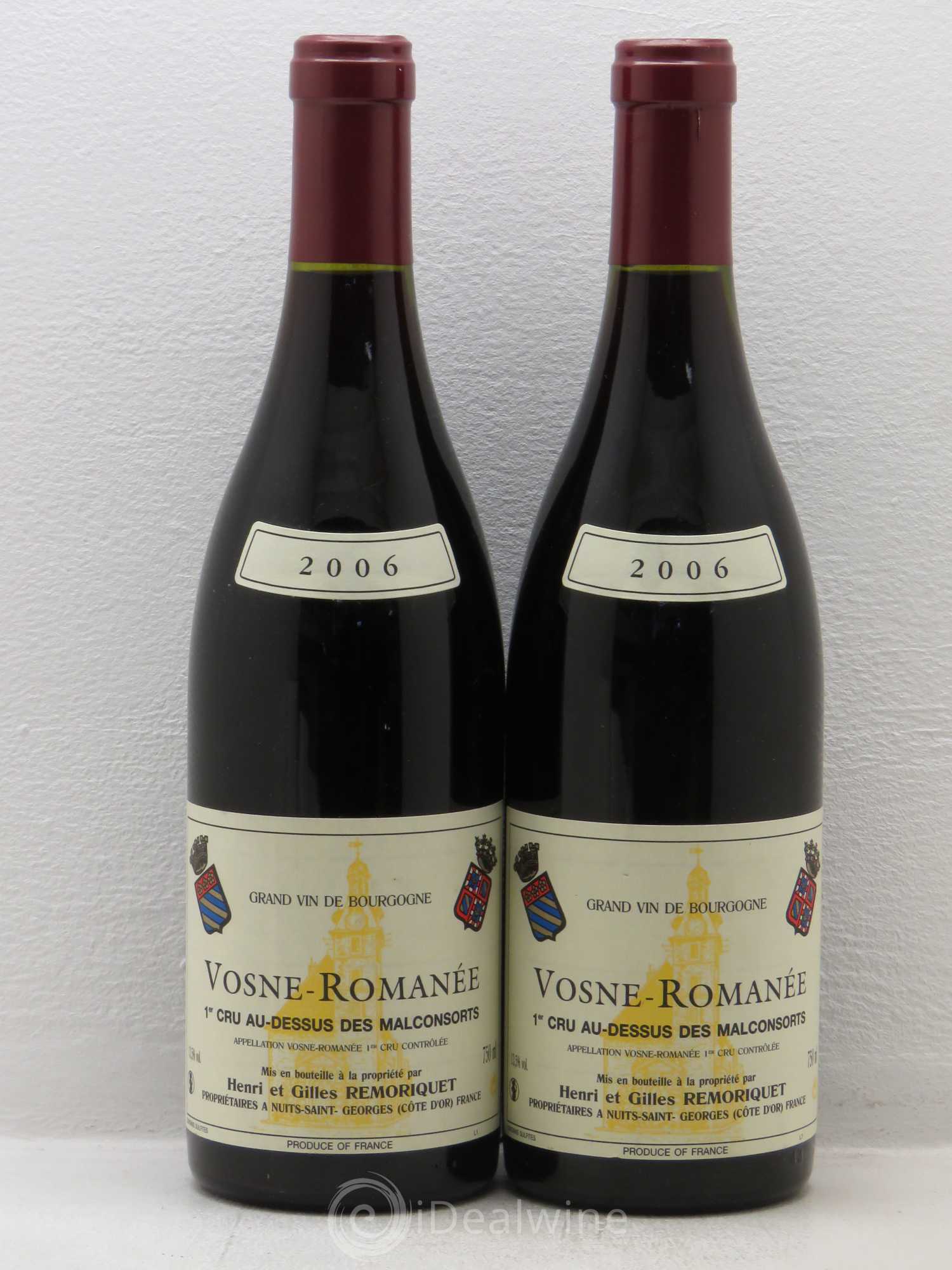 Vosne-Romanée 1er Cru Au dessus des malconsorts - Gilles Remoriquet 2006 - Posten von 5 Flaschen - 0