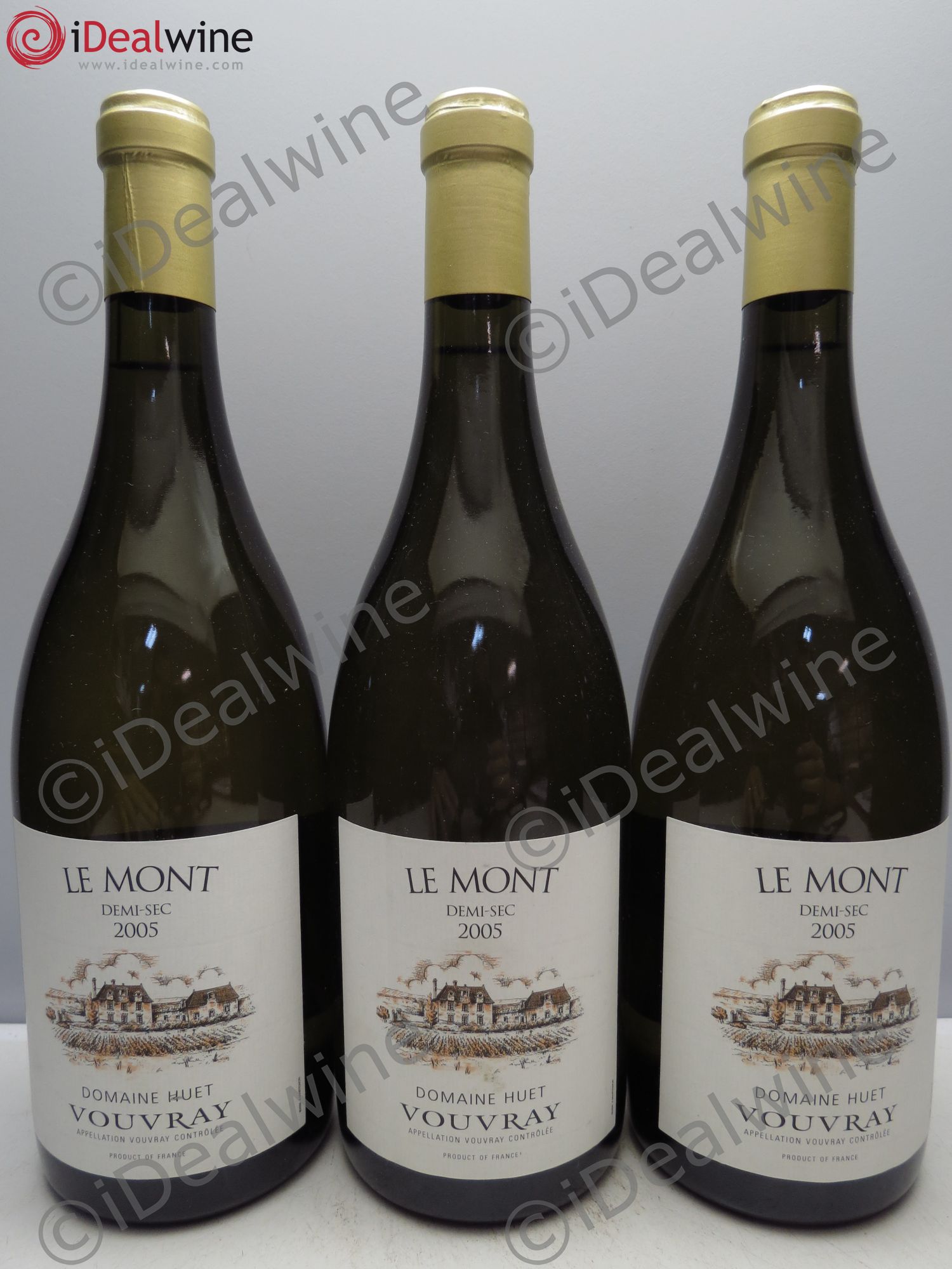 Vouvray Le Mont Sec Domaine Huet (demi- sec) 2005 - Lot de 3 bouteilles - 0