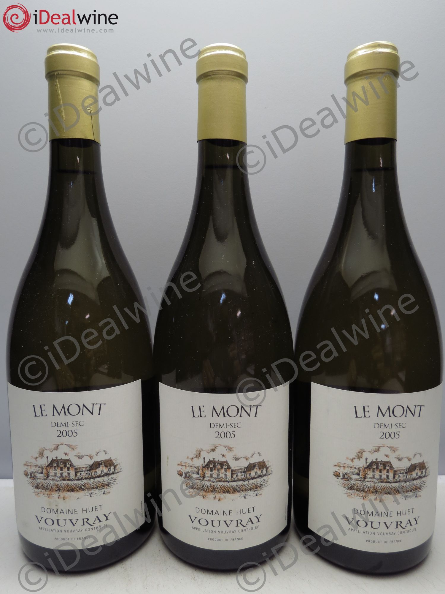 Vouvray Le Mont Sec Domaine Huet (demi- sec) 2005 - Lot de 3 bouteilles - 0