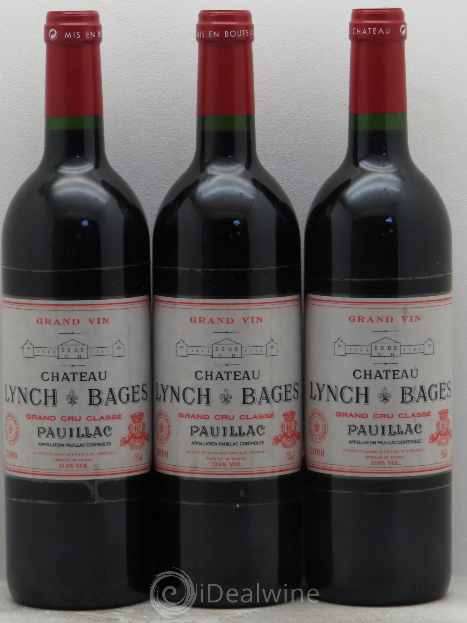 Château Lynch Bages 5ème Grand Cru Classé 2000 - Lot de 3 bouteilles - 0