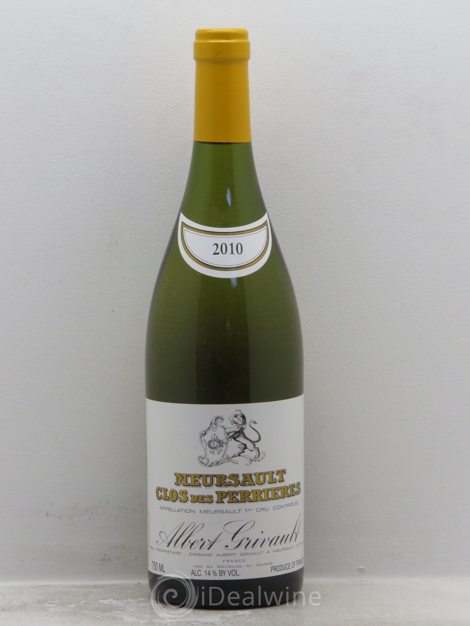 Meursault 1er Cru Clos des Perrières Monopole Albert Grivault 2010 - Lot de 6 bouteilles - 0