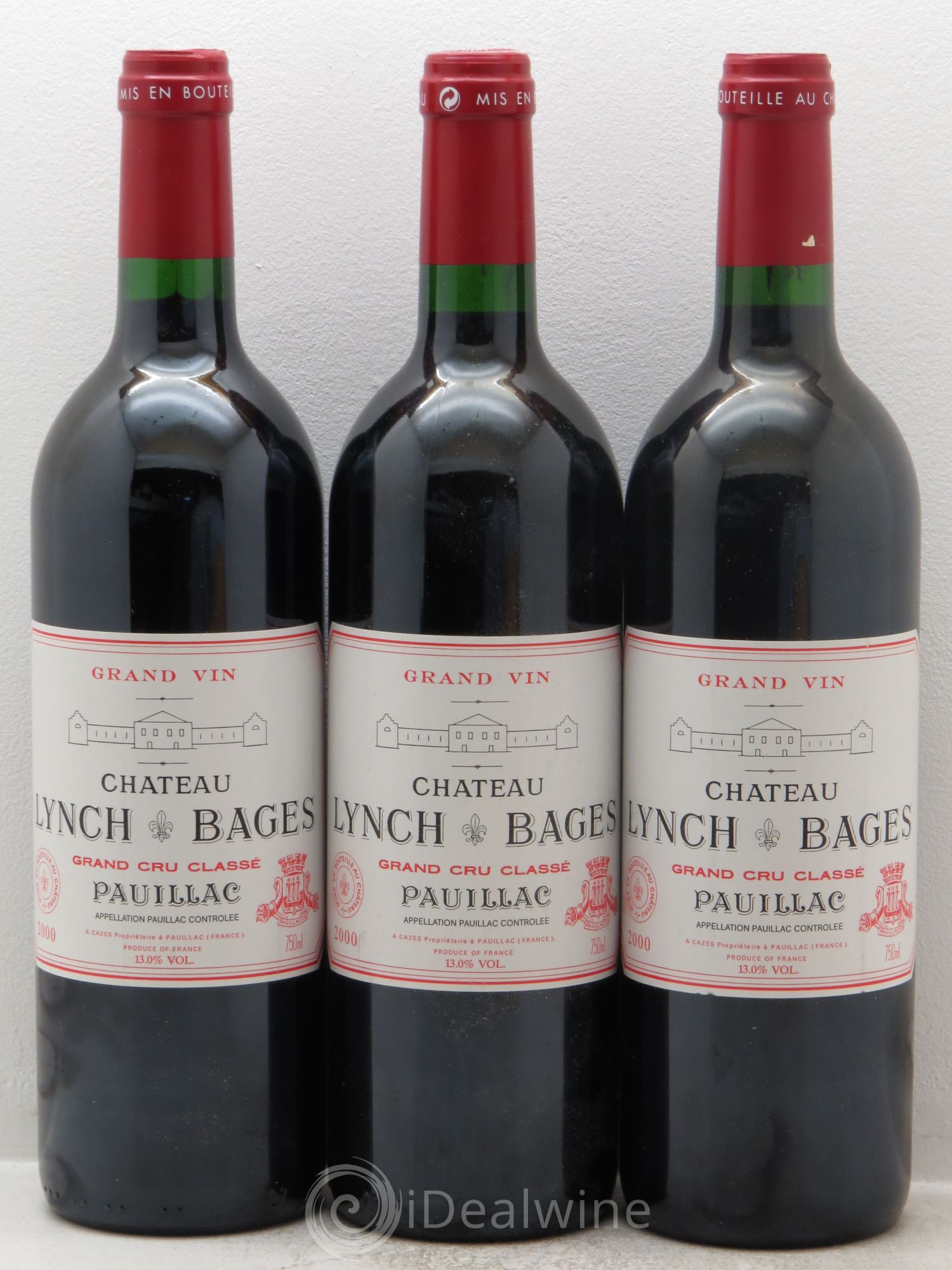 Château Lynch Bages 5ème Grand Cru Classé 2000 - Lot de 3 bouteilles - 0