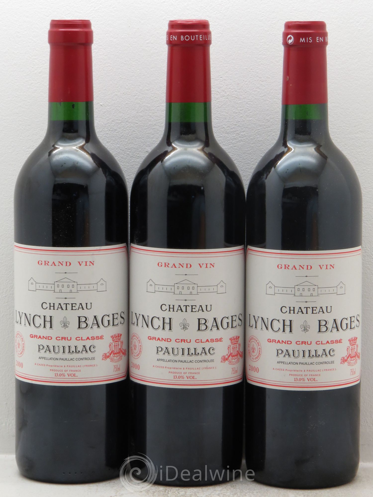 Château Lynch Bages 5ème Grand Cru Classé 2000 - Lot de 3 bouteilles - 0