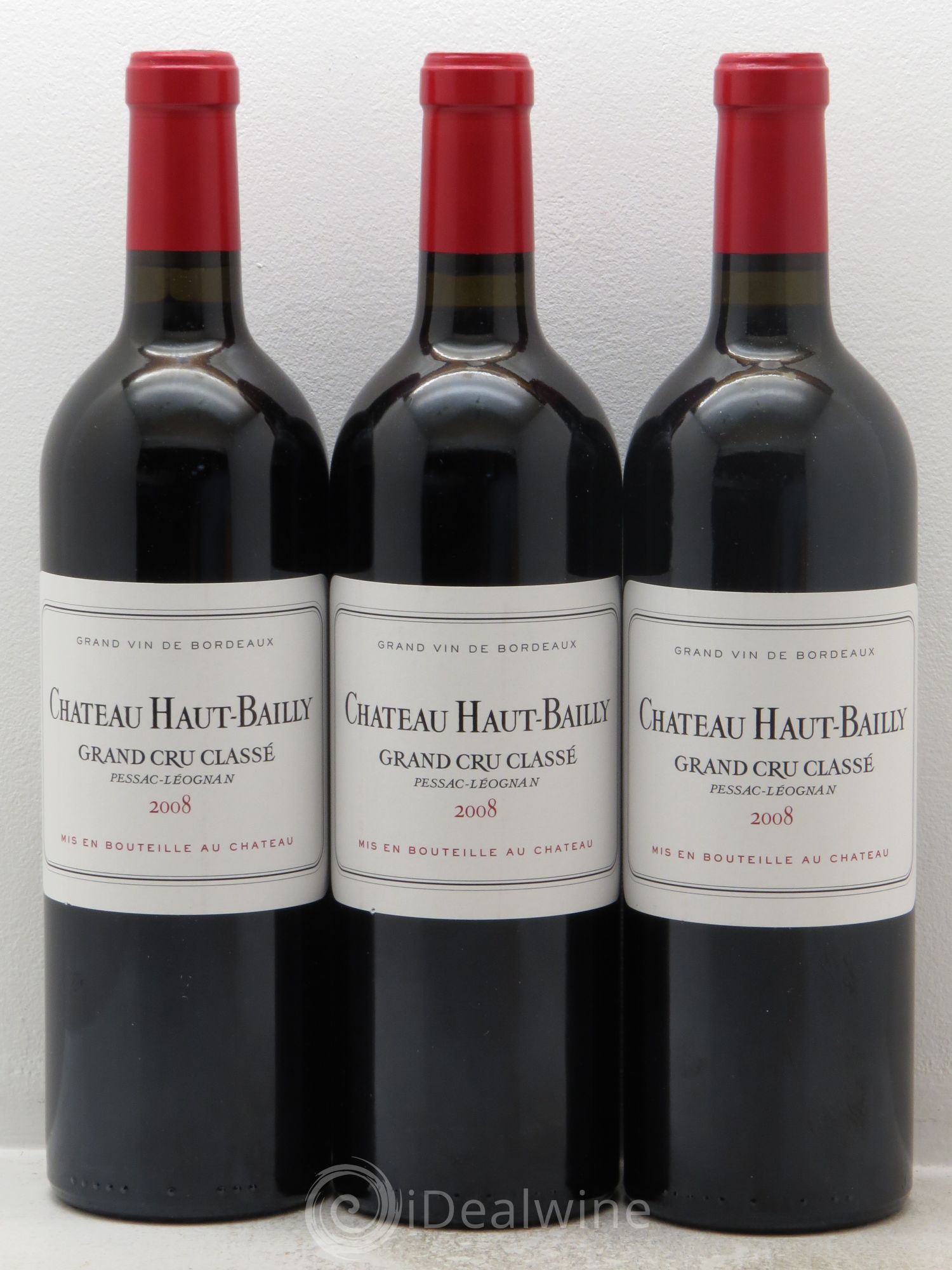 Château Haut-Bailly Cru Classé de Graves 2008 - Lot de 3 bouteilles - 0