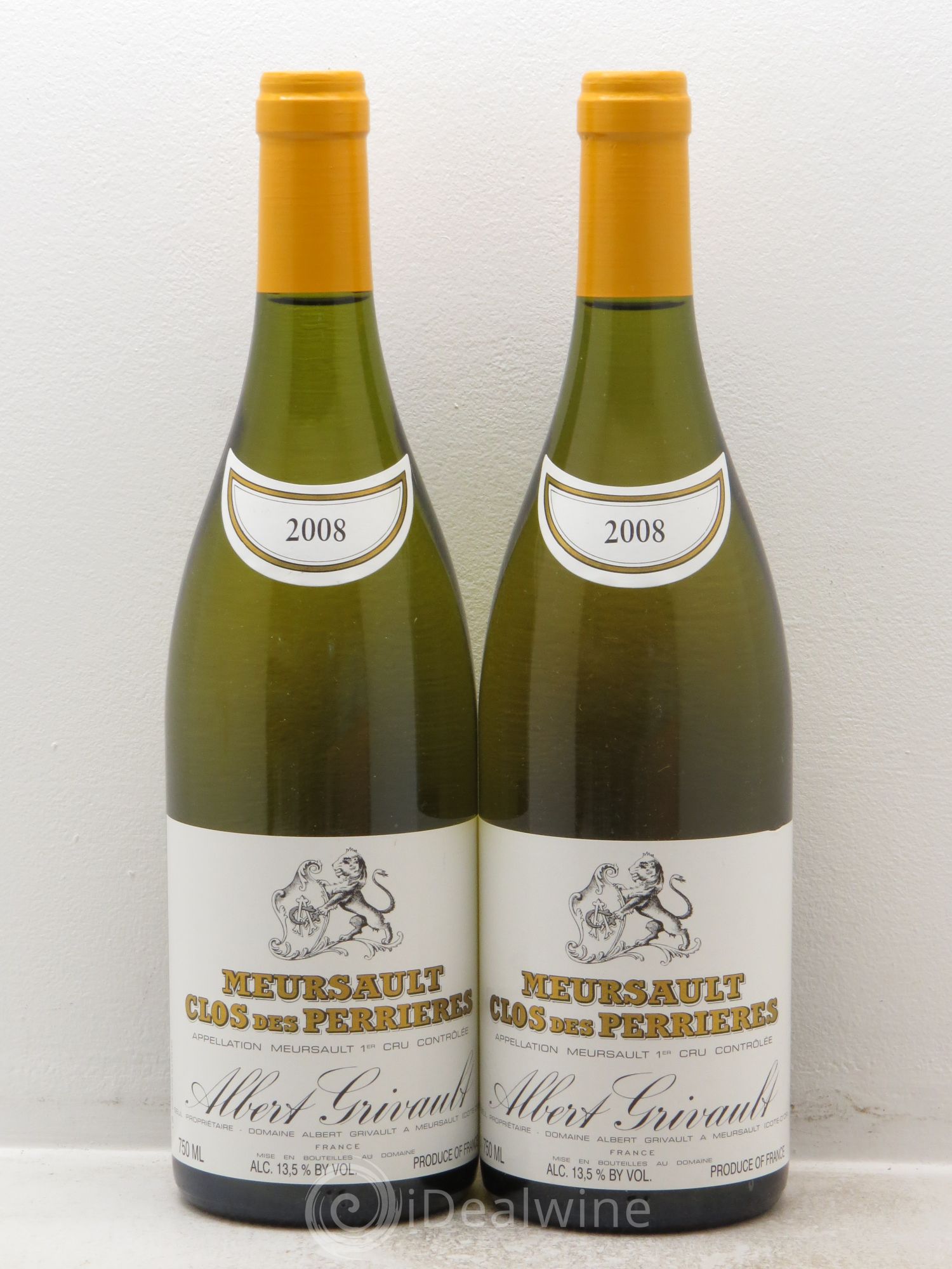 Meursault 1er Cru Clos des Perrières Monopole Albert Grivault 2008 - Lot de 2 bouteilles - 0