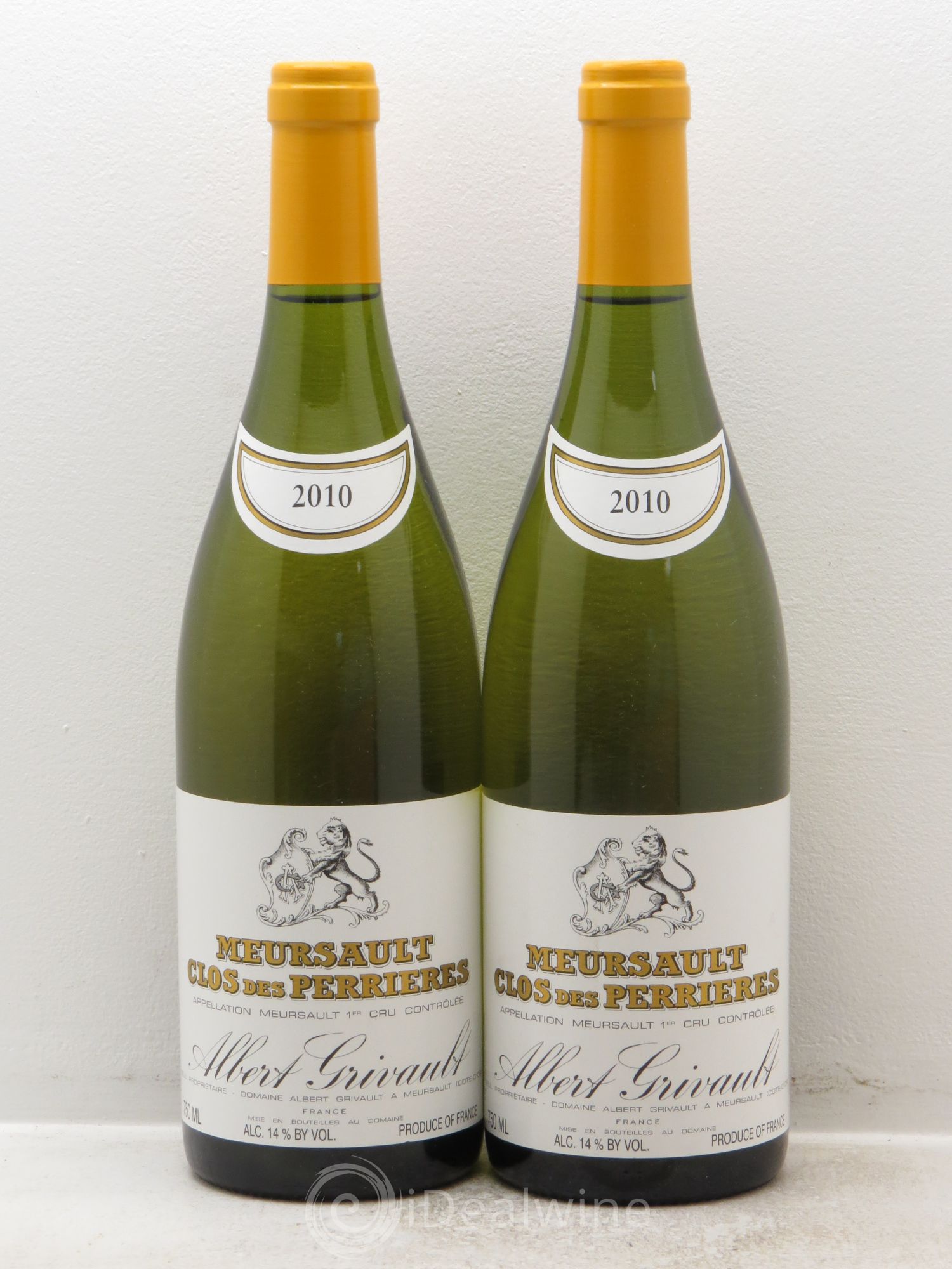 Meursault 1er Cru Clos des Perrières Monopole Albert Grivault 2010 - Lot de 2 bouteilles - 0