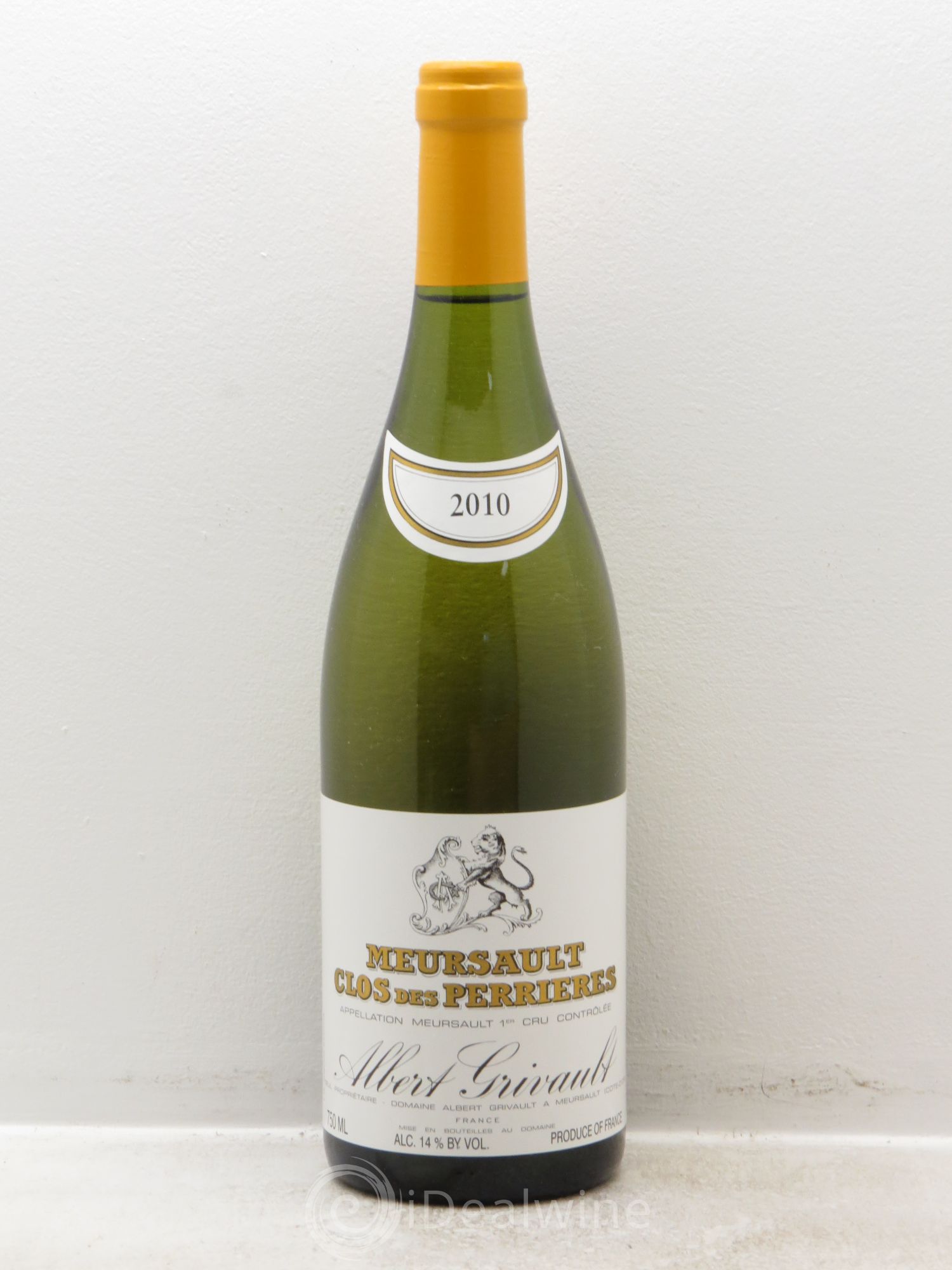 Meursault 1er Cru Clos des Perrières Monopole Albert Grivault 2010 - Lot de 1 bouteille - 0