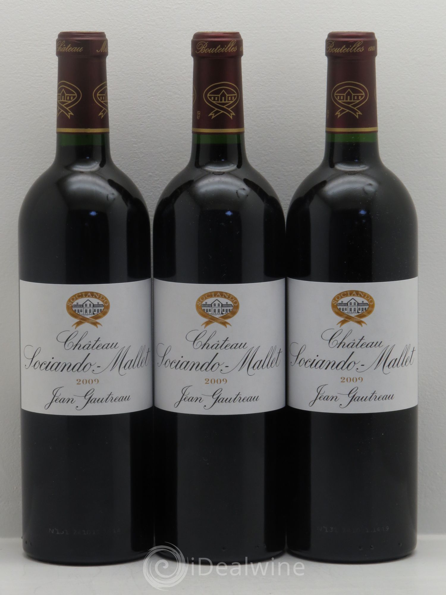 Château Sociando Mallet 2009 - Lot de 3 bouteilles - 0