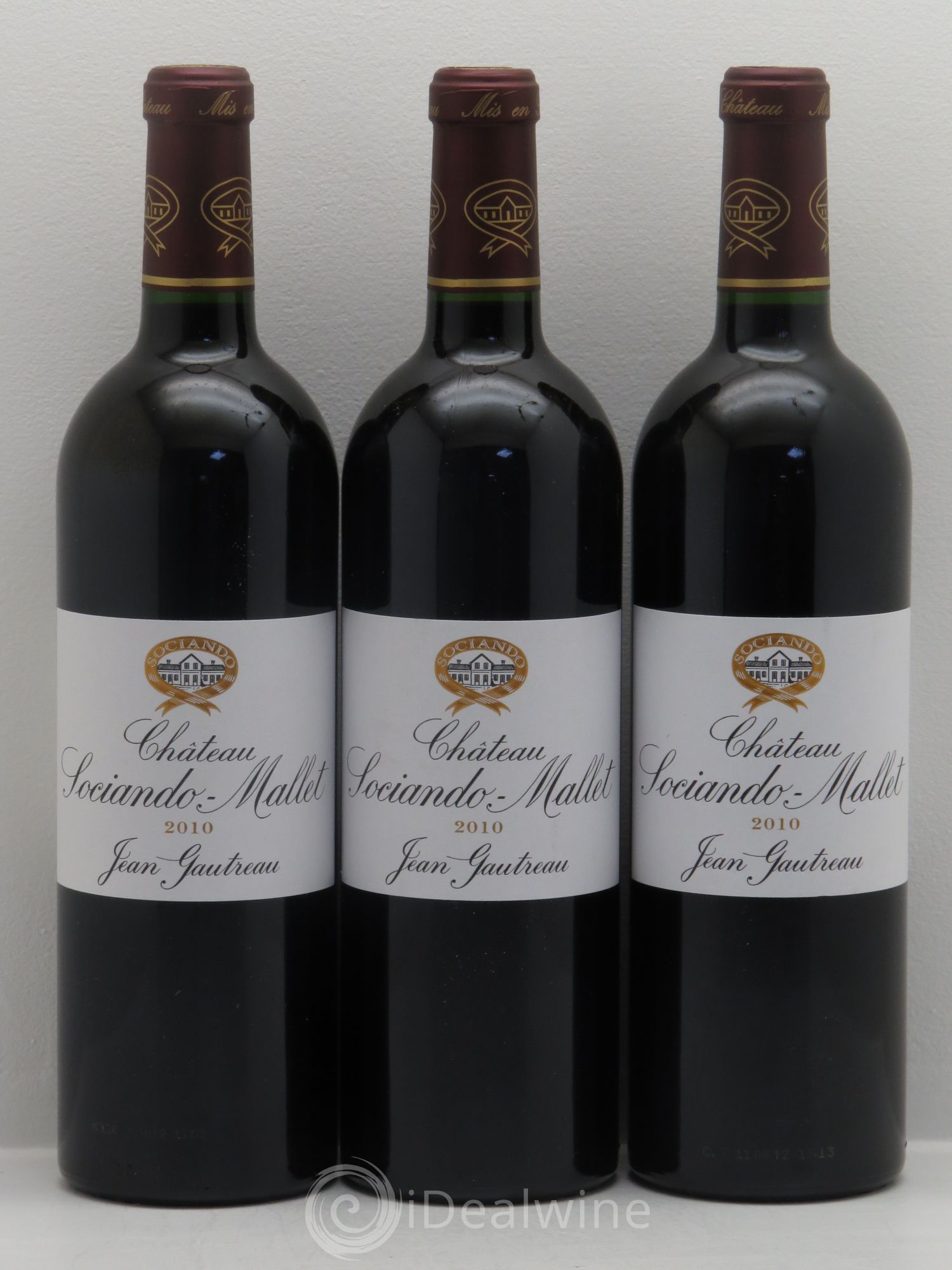 Château Sociando Mallet 2010 - Lot de 3 bouteilles - 0