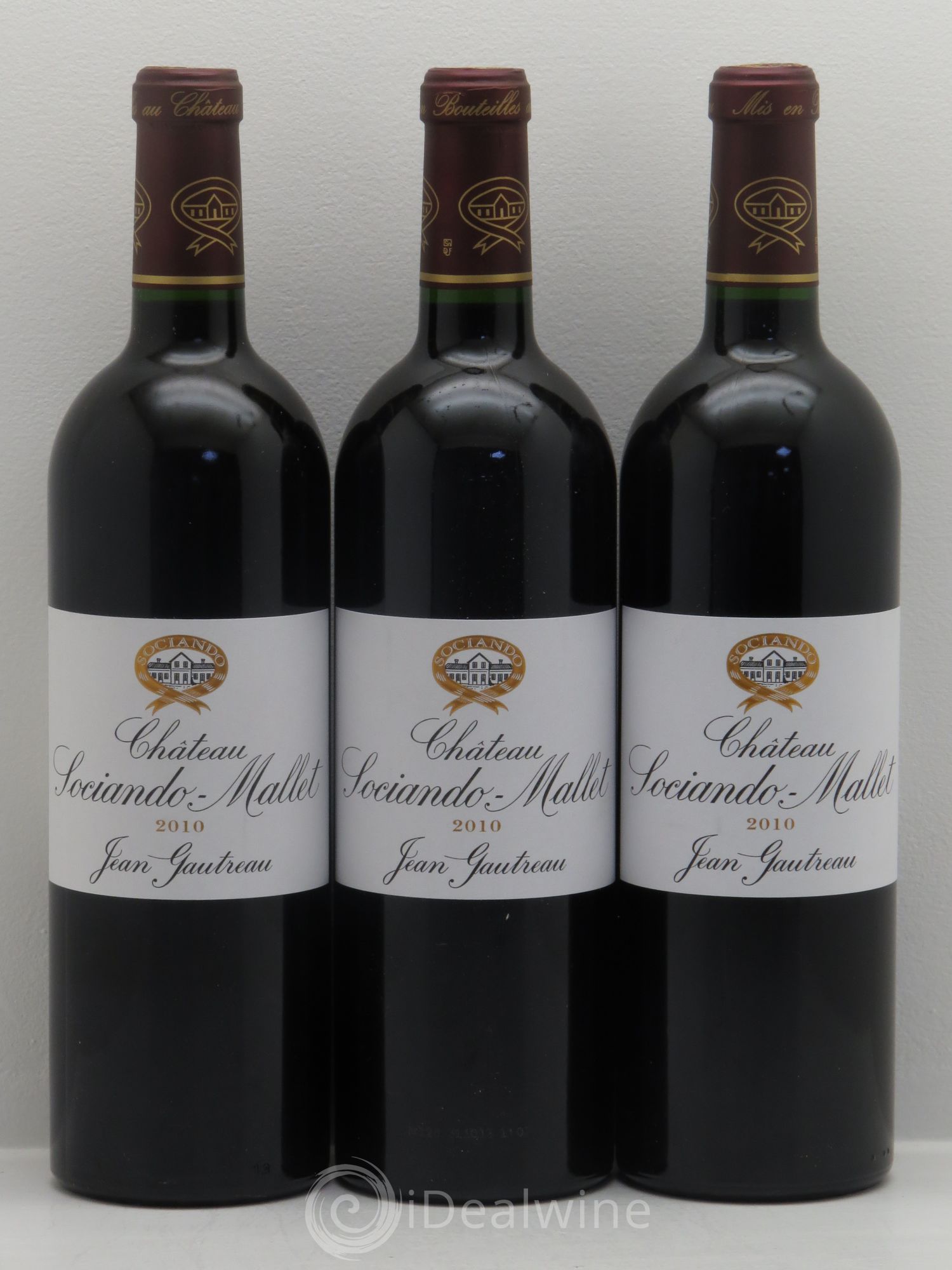 Château Sociando Mallet 2010 - Lot de 3 bouteilles - 0