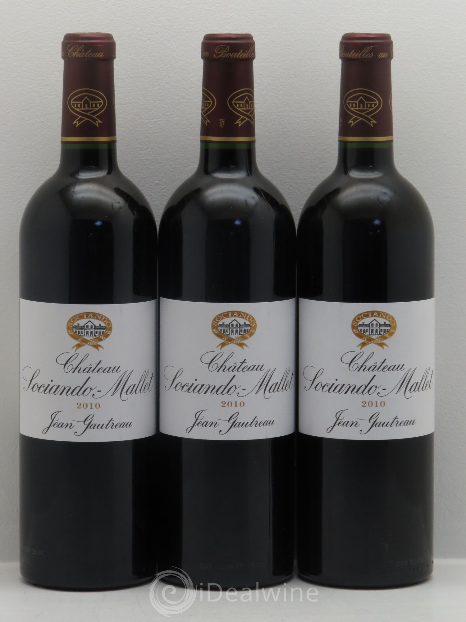 Château Sociando Mallet 2010 - Lot de 3 bouteilles - 0