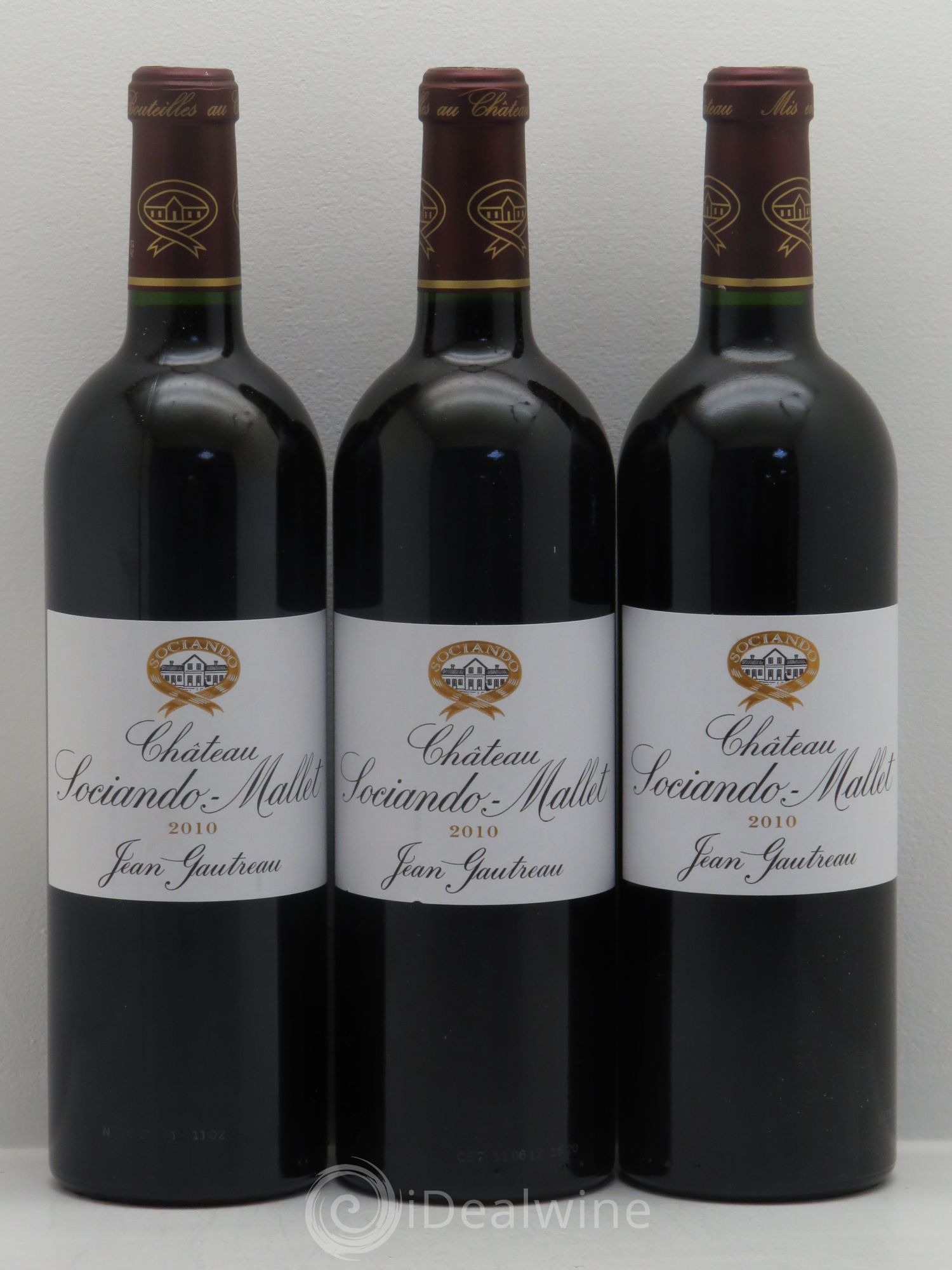 Château Sociando Mallet 2010 - Lot de 3 bouteilles - 0
