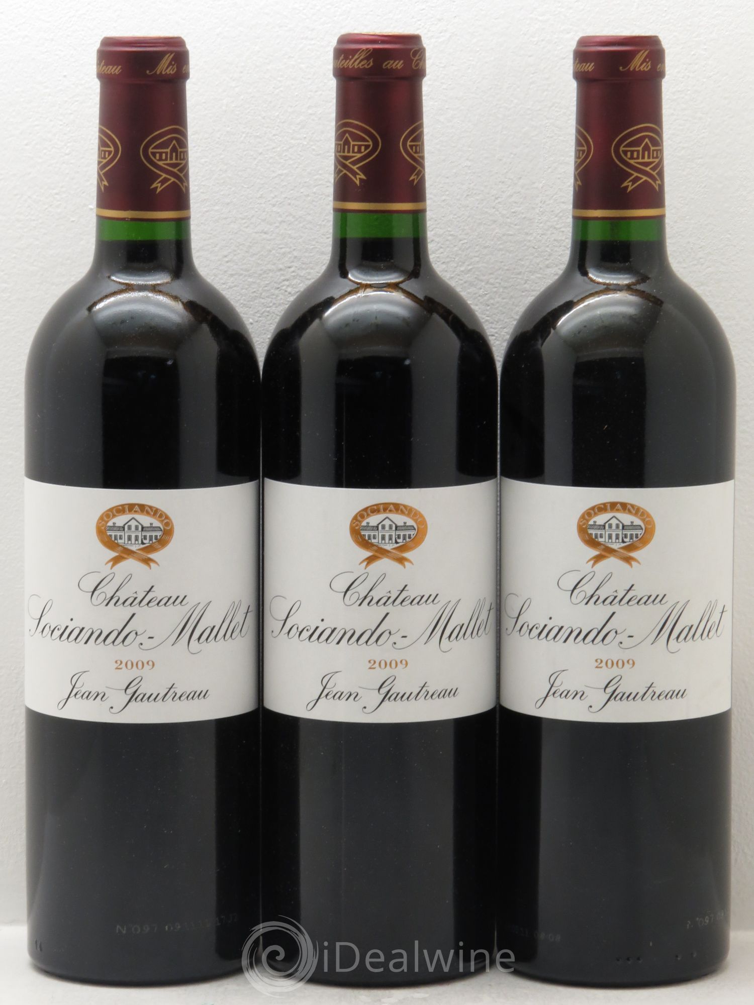 Château Sociando Mallet 2009 - Lot de 3 bouteilles - 0