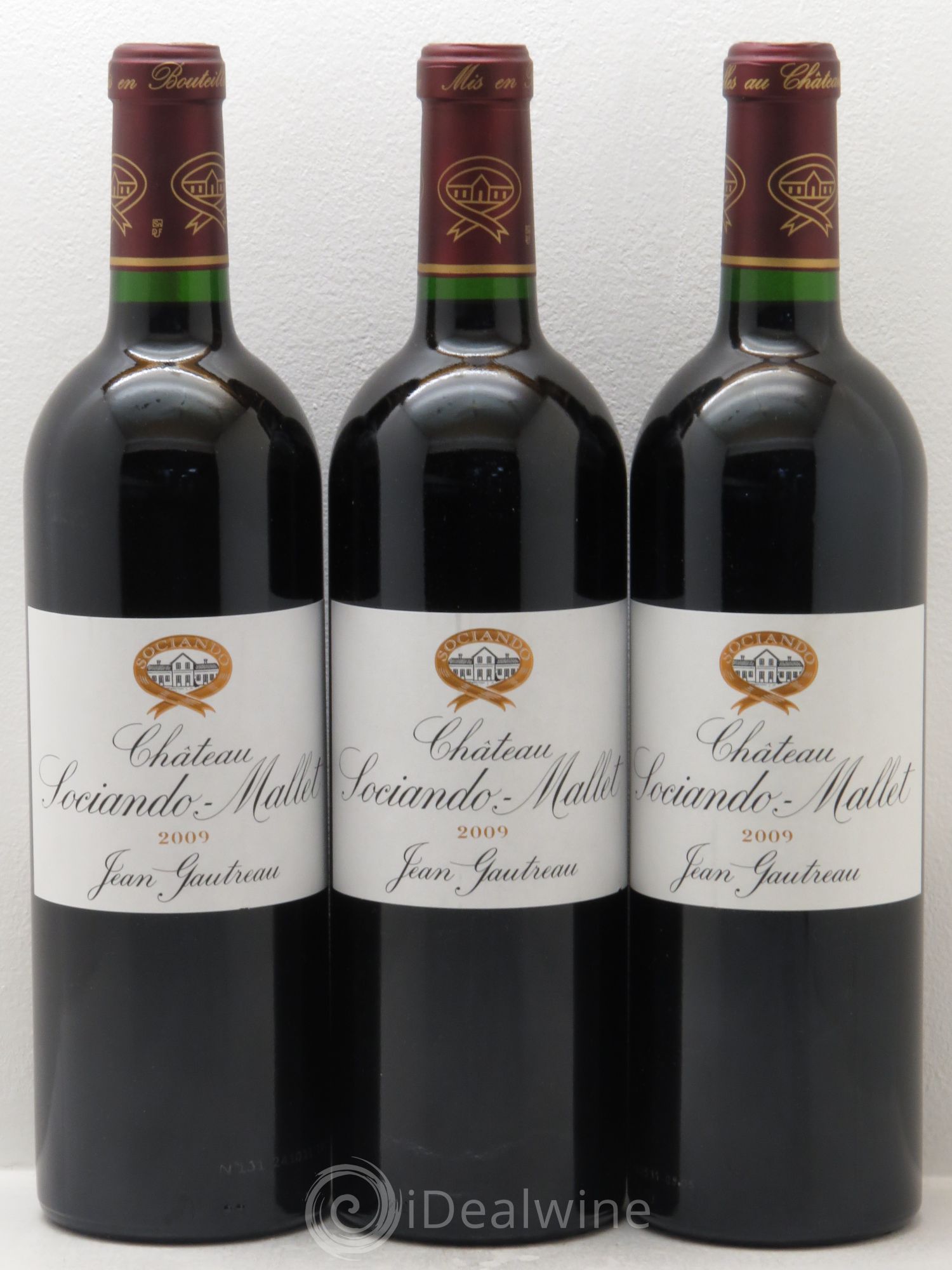 Château Sociando Mallet 2009 - Lot de 3 bouteilles - 0