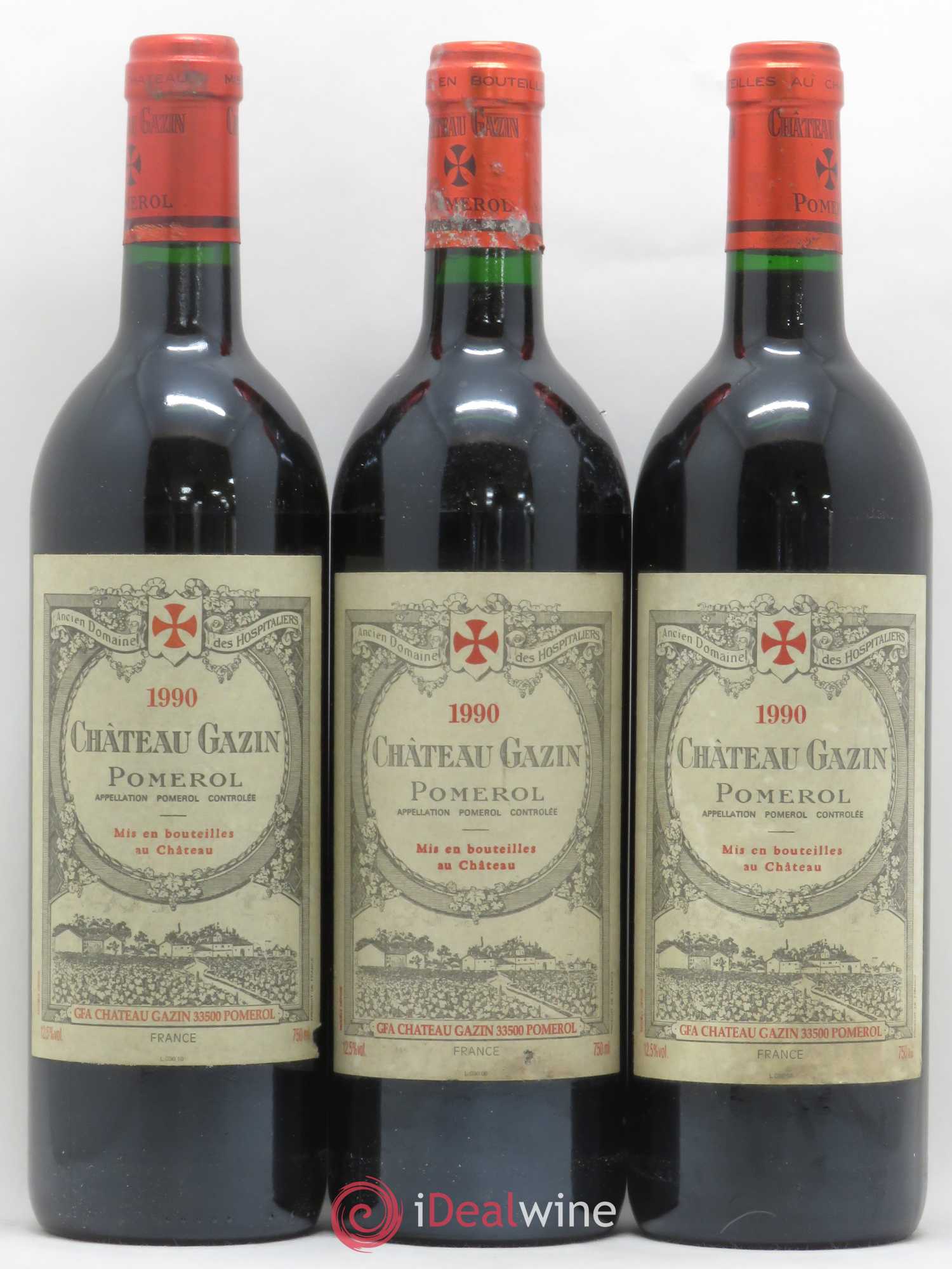Château Gazin 1990 - Lot de 3 bouteilles - 0
