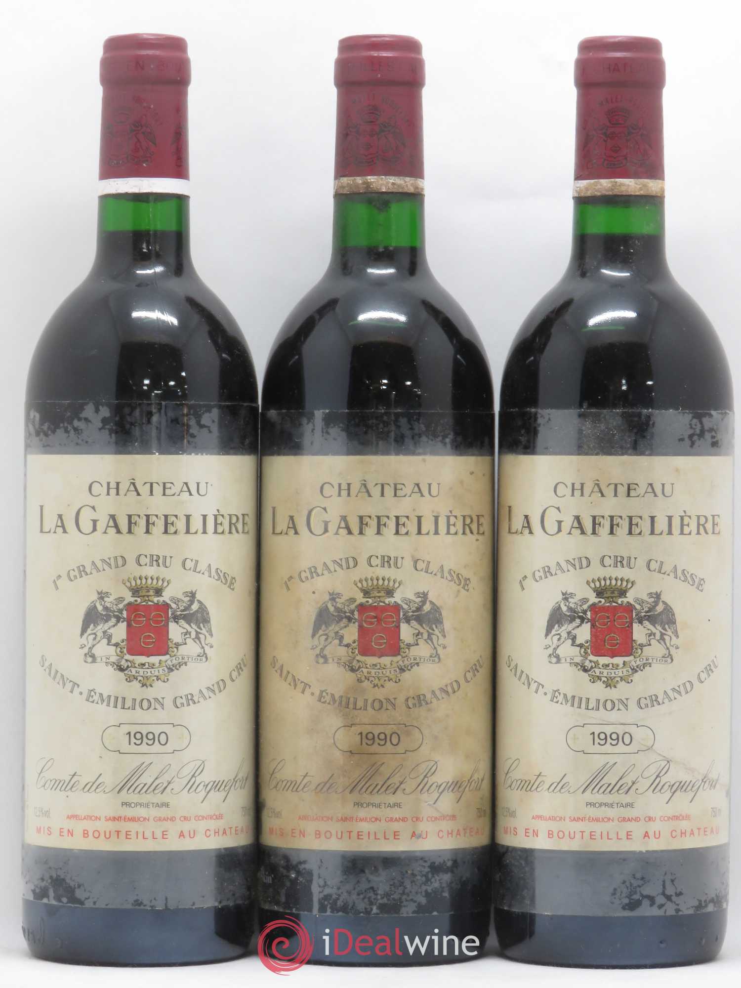 Château la Gaffelière 1er Grand Cru Classé B 1990 - Lot de 3 bouteilles - 0