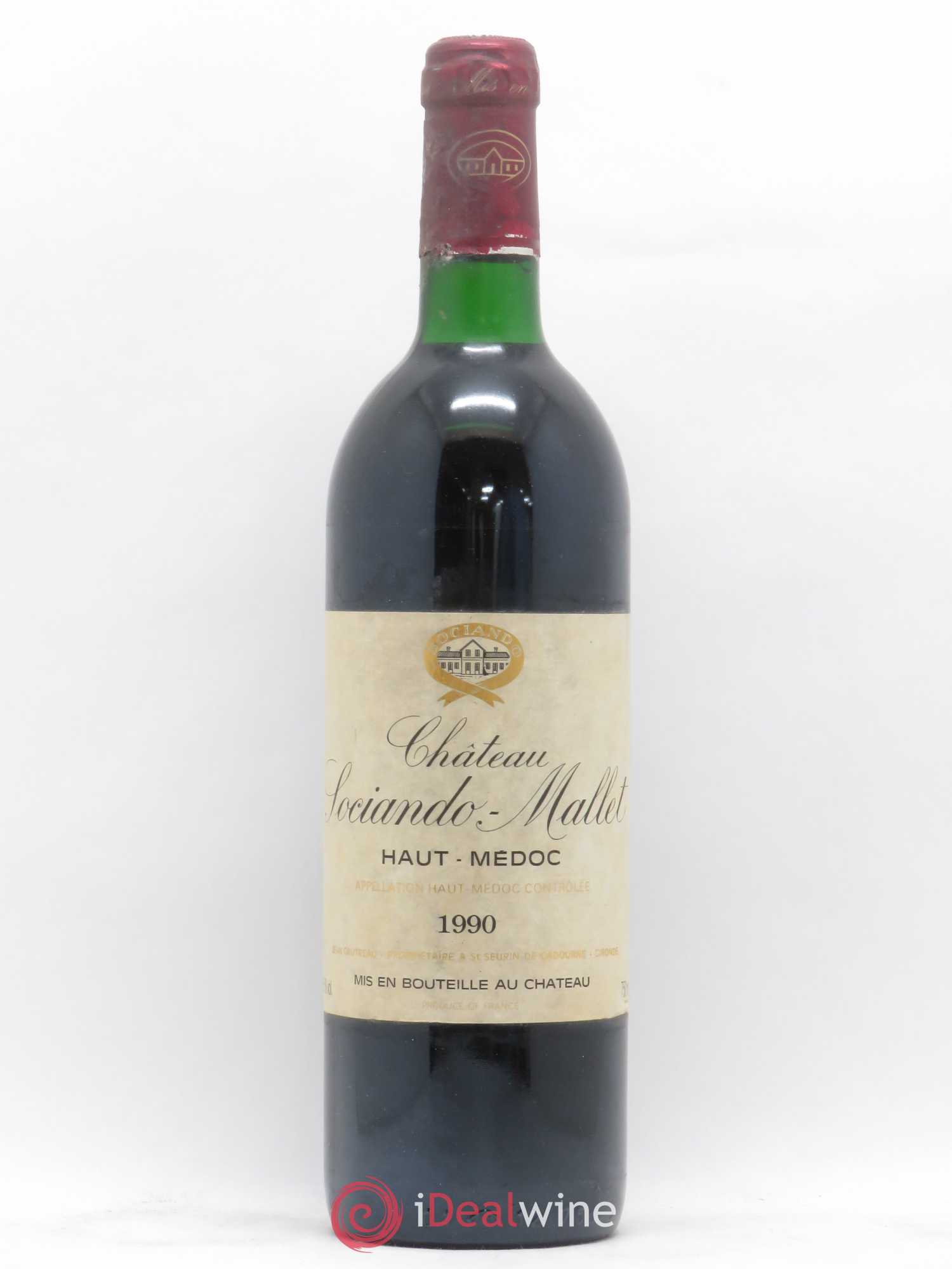 Château Sociando Mallet 1990 - Lot de 1 bouteille - 0