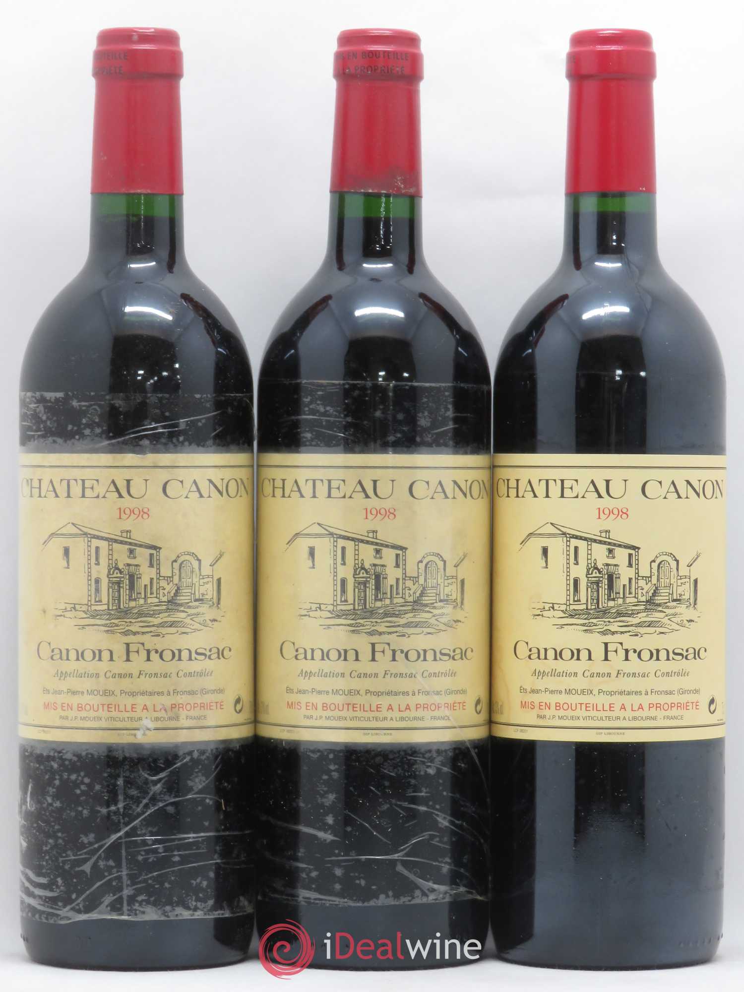 Canon-Fronsac Chateau Canon 1998 - Posten von 3 Flaschen - 0