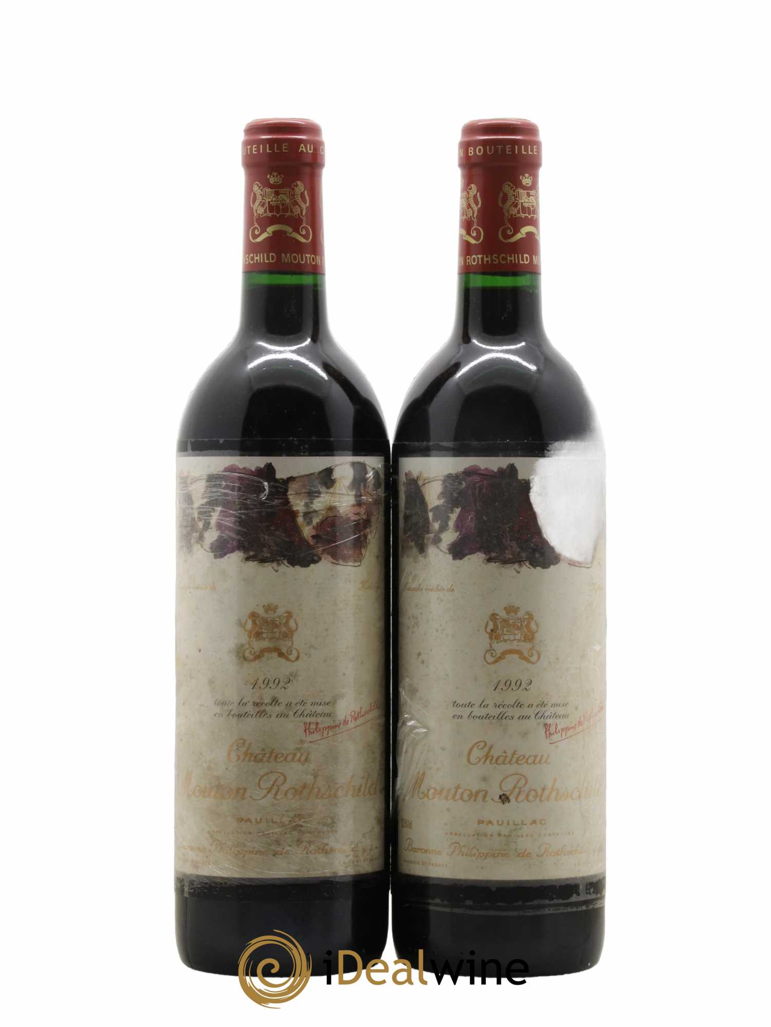 Château Mouton Rothschild 1er Grand Cru Classé 1992 - Lot de 2 bouteilles - 0