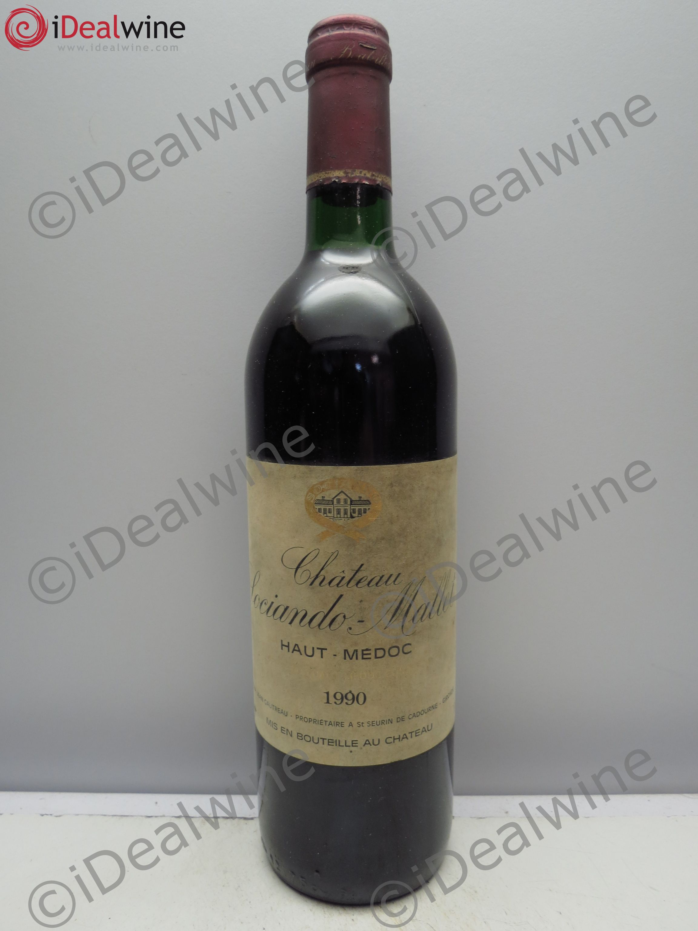 Château Sociando Mallet 1990 - Lot de 6 bouteilles - 0