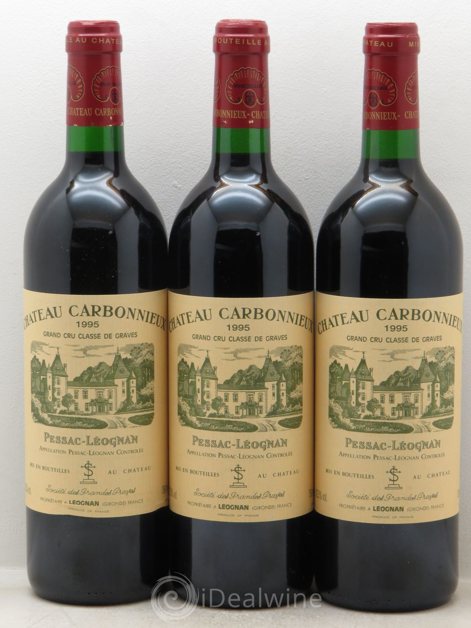 Château Carbonnieux Cru Classé de Graves 1995 - Lot de 3 bouteilles - 0