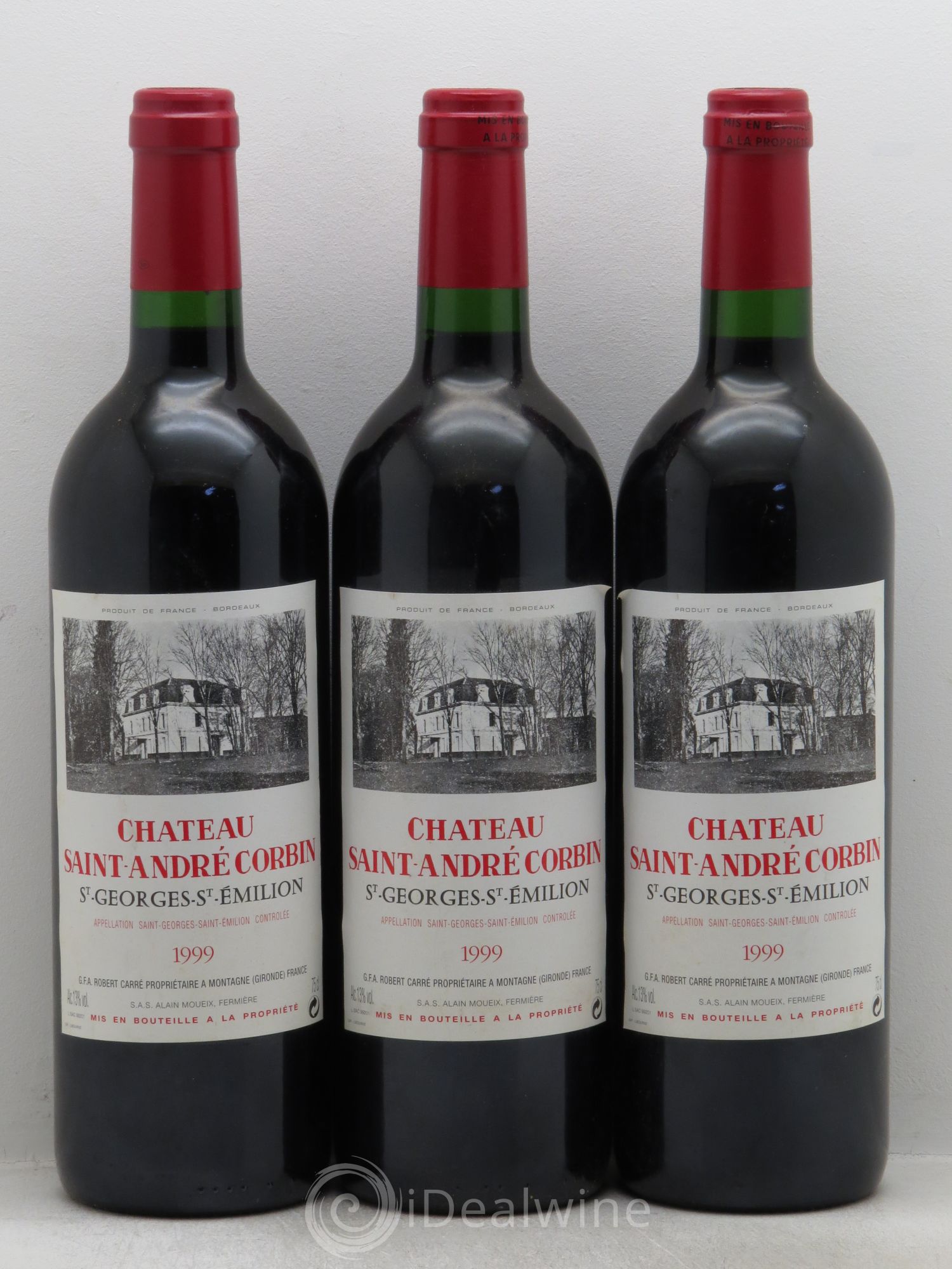 Bordeaux Château Saint André Saint Georges Saint Emilion (sans prix de réserve) 1999 - Posten von 3 Flaschen - 0