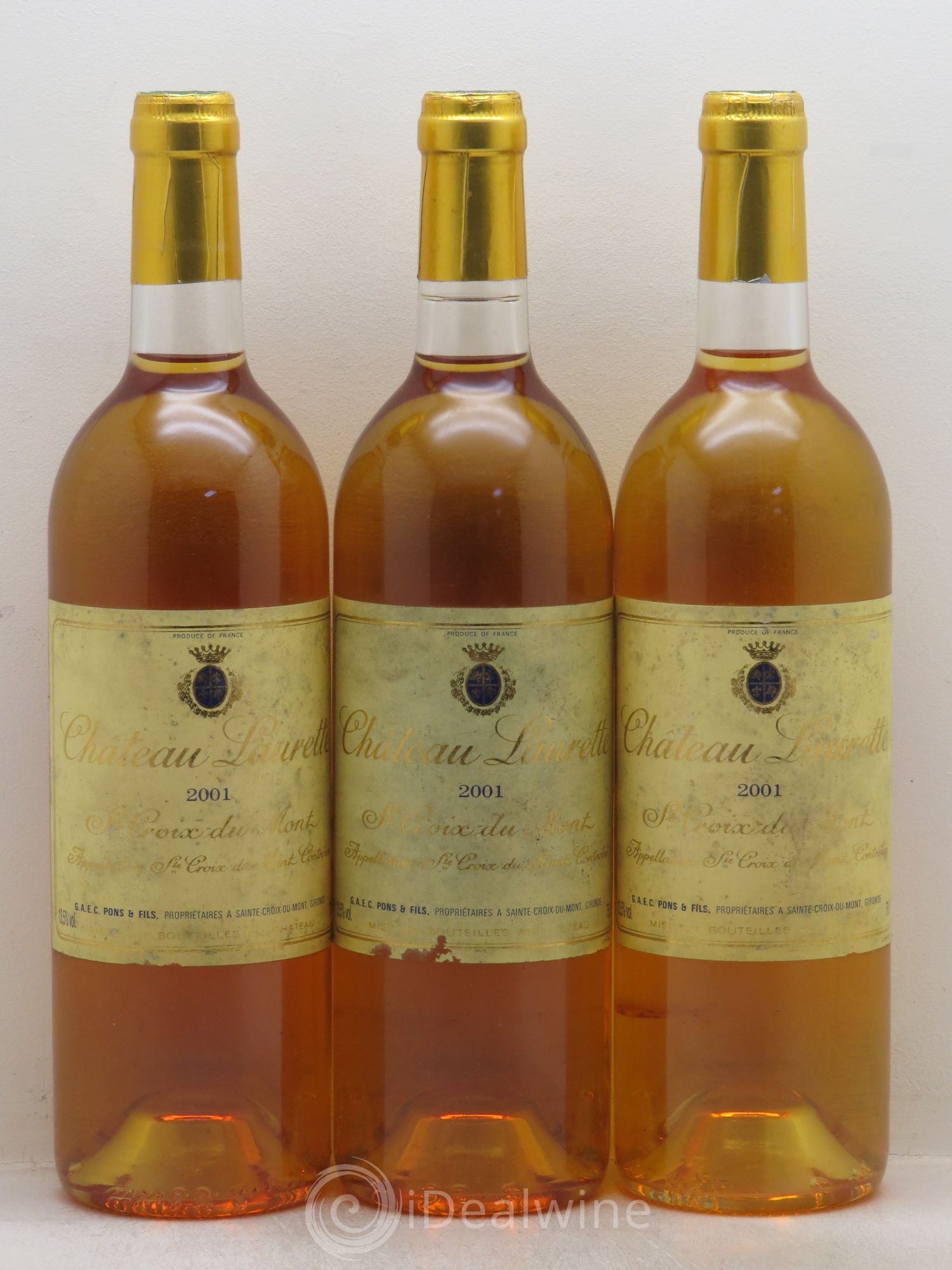 Sainte-Croix-du-Mont Laurette (sans prix de réserve-no reserve) 2001 - Lotto di 3 bottiglie - 0